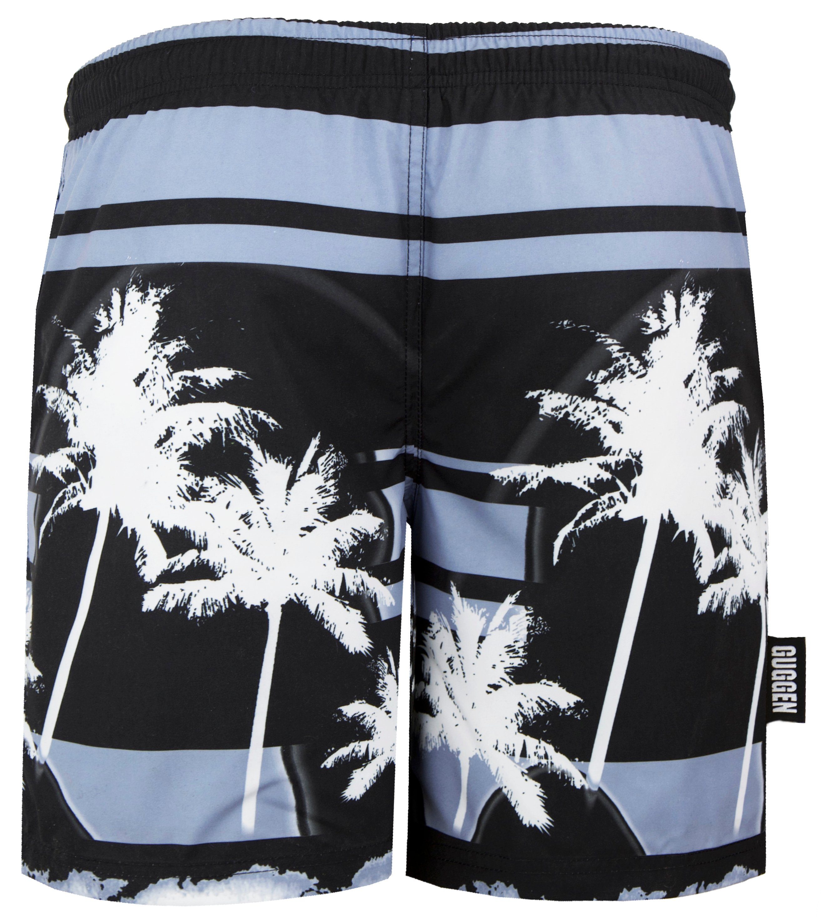 Schnelltrocknende Badeshorts Badeshorts Herren Muster Badehose Mountain Palmen Palmen mit Beach Badehose Kordelzug Beach Muster GUGGEN Badehose 2148