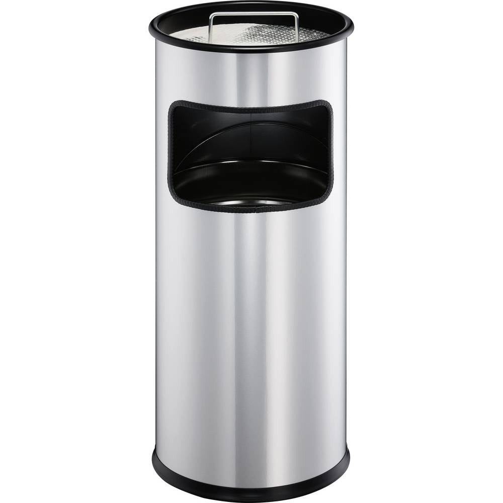 DURABLE Mülleimer Papierkorb Metall mit Ascher rund 333023, Inkl. Aschenbecher