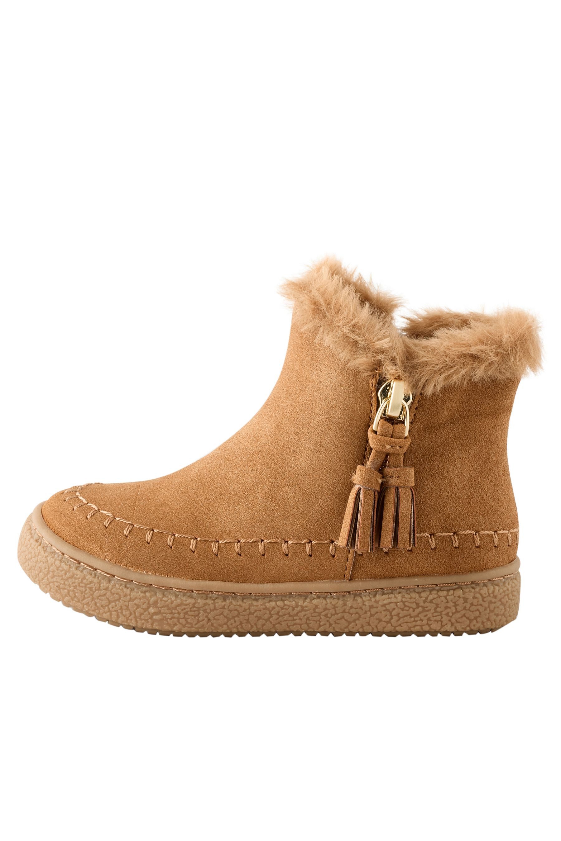 Next Reißverschluss-Stiefeletten mit Kunstfellfutter Stiefelette (1-tlg)