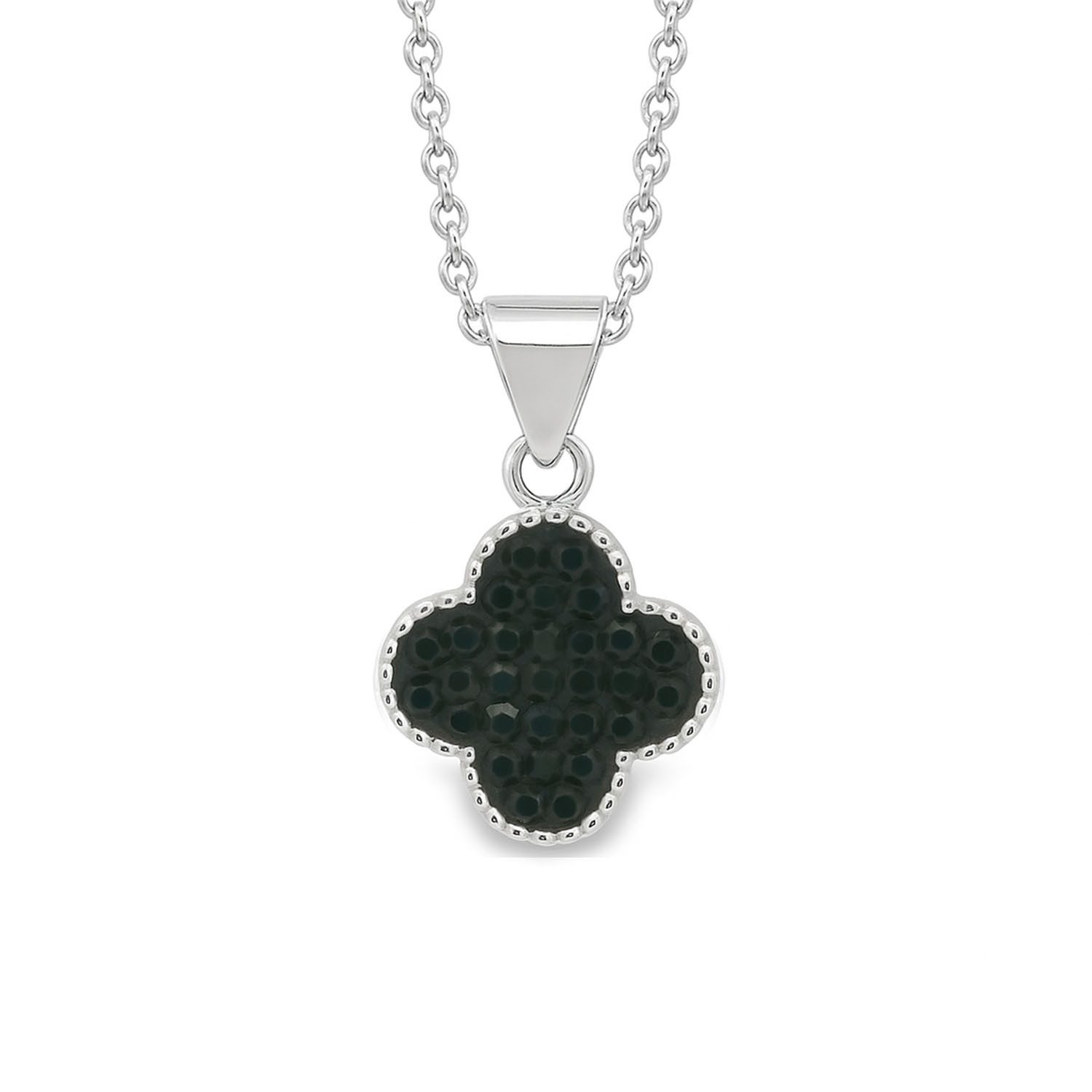 Kette mit Anhänger Edle Clover-Kette aus 925 Silber – mit funkelnden Preciosa Kristallen
