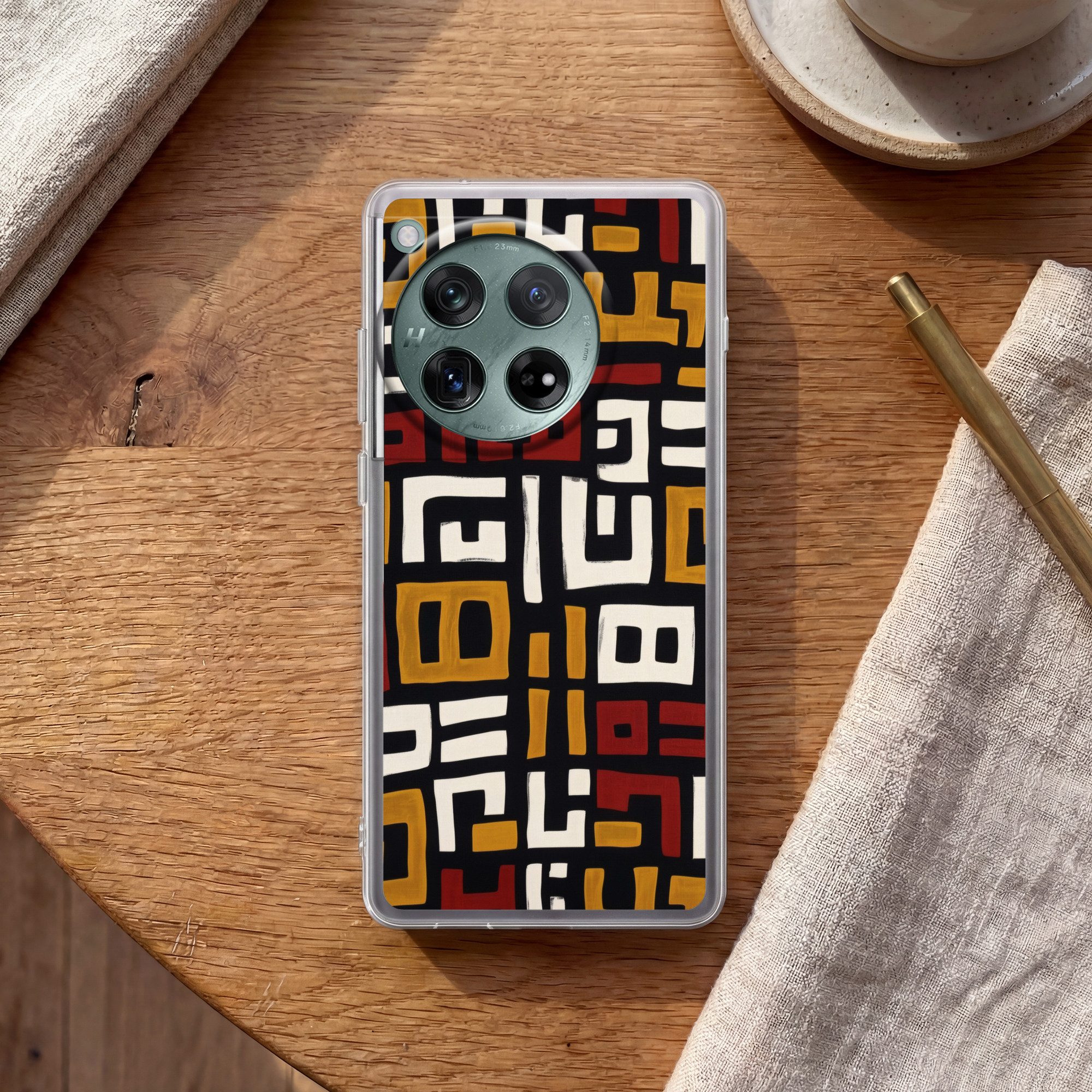 MuchoWow Handyhülle für OnePlus 12 Abstrakt - Muster - Rot, Handy Case, Silikon, Bumper Case Dünn