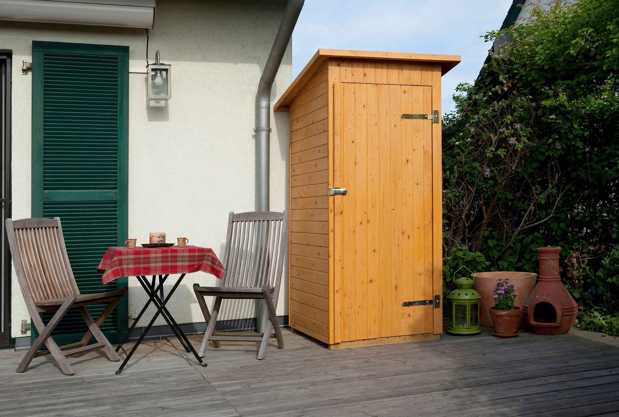 Gr.1 Flachdach, Garten-/Terrassenschrank weka 14mm Geräteschrank 361