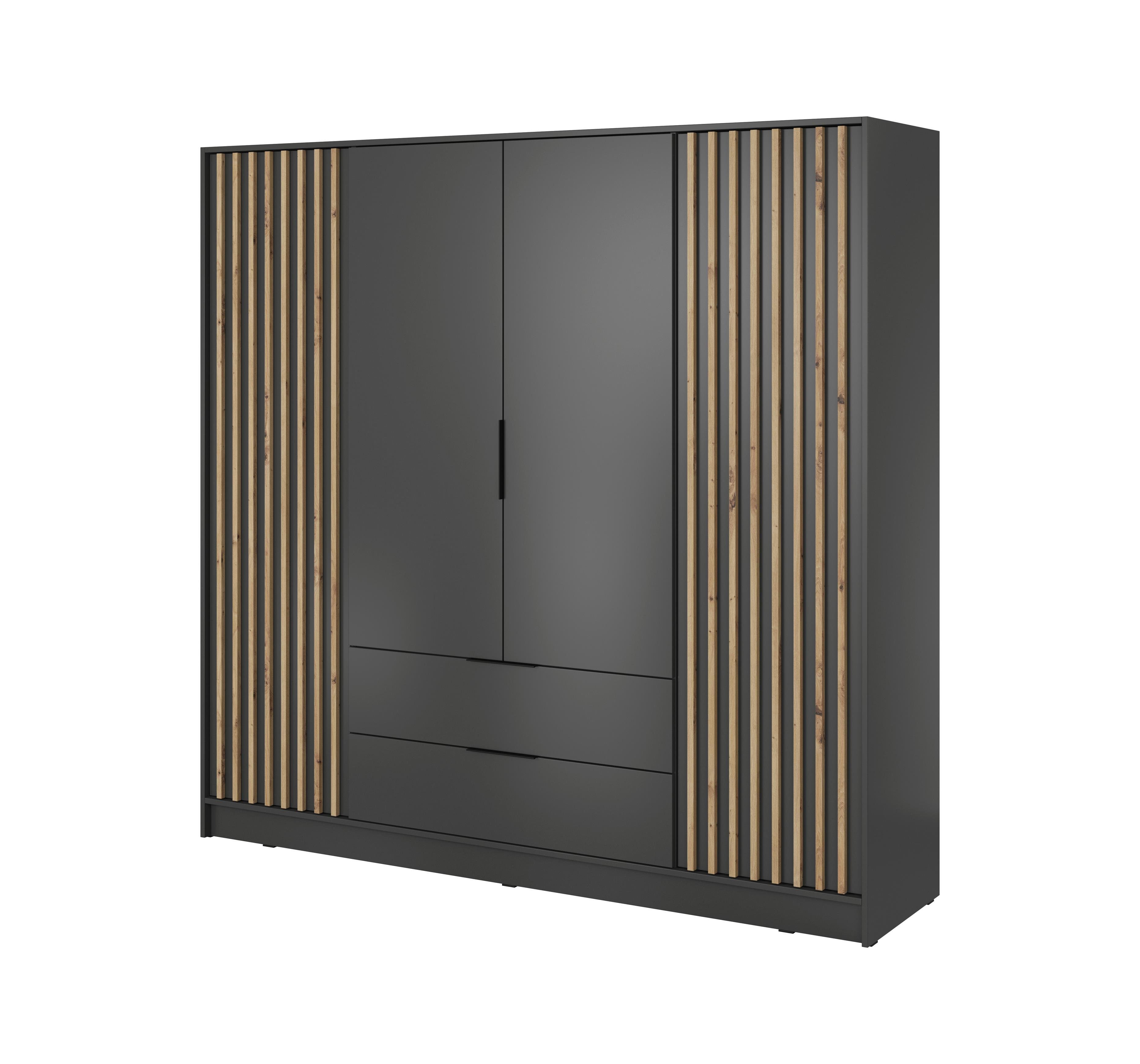 Compleo Kleiderschrank LISA Drehtürenschrank mit Lamellen, günstig online kaufen