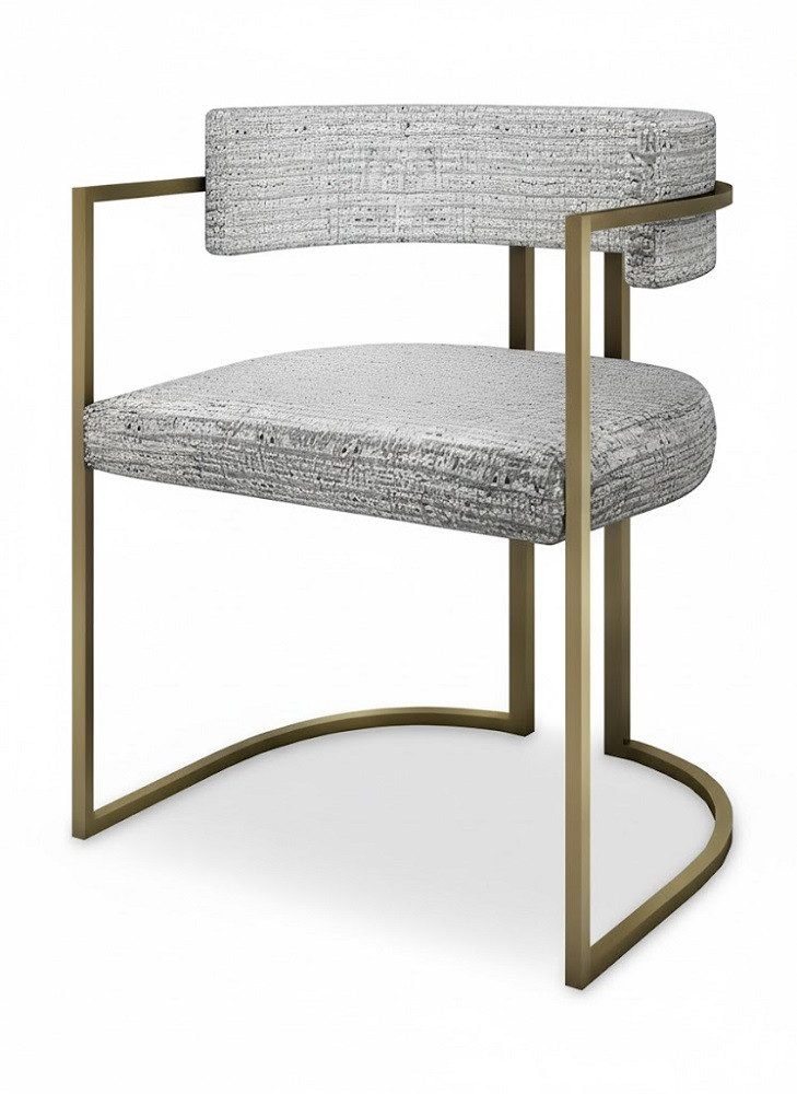 JVmoebel Esszimmerstuhl Eleganter Polsterstuhl aus Massivholz und Metall in Schwarz, Made in Europa
