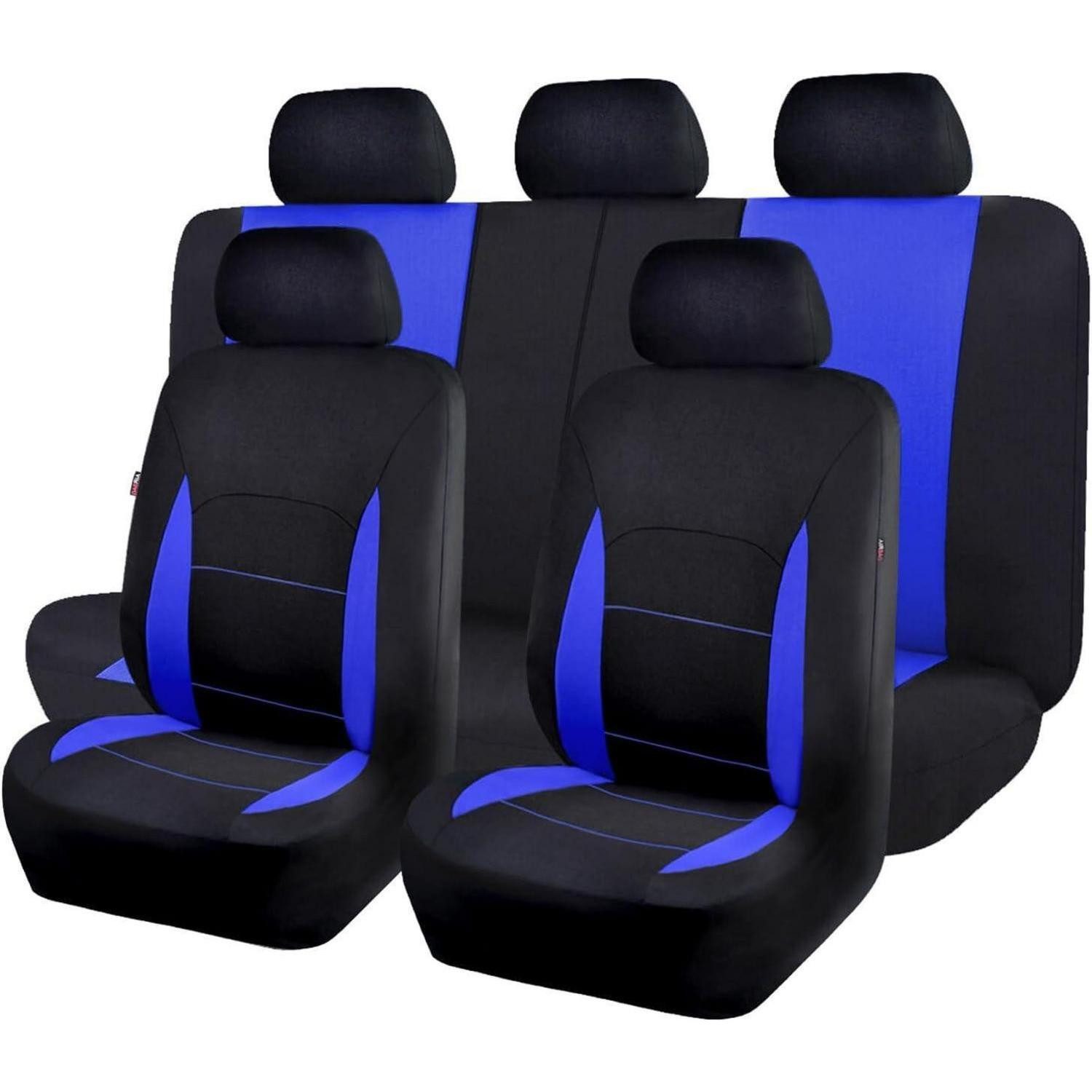 LuxusKollektion Autositzbezug Sitzbezüge Auto Universal Set Blau und Schwarz Vollständige Reihe