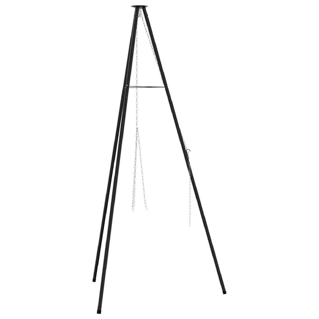 vidaXL Wurstfüllaufsatz Lagerfeuer Stativ Schwarz 92 x 92 x 191,5 cm Stahl