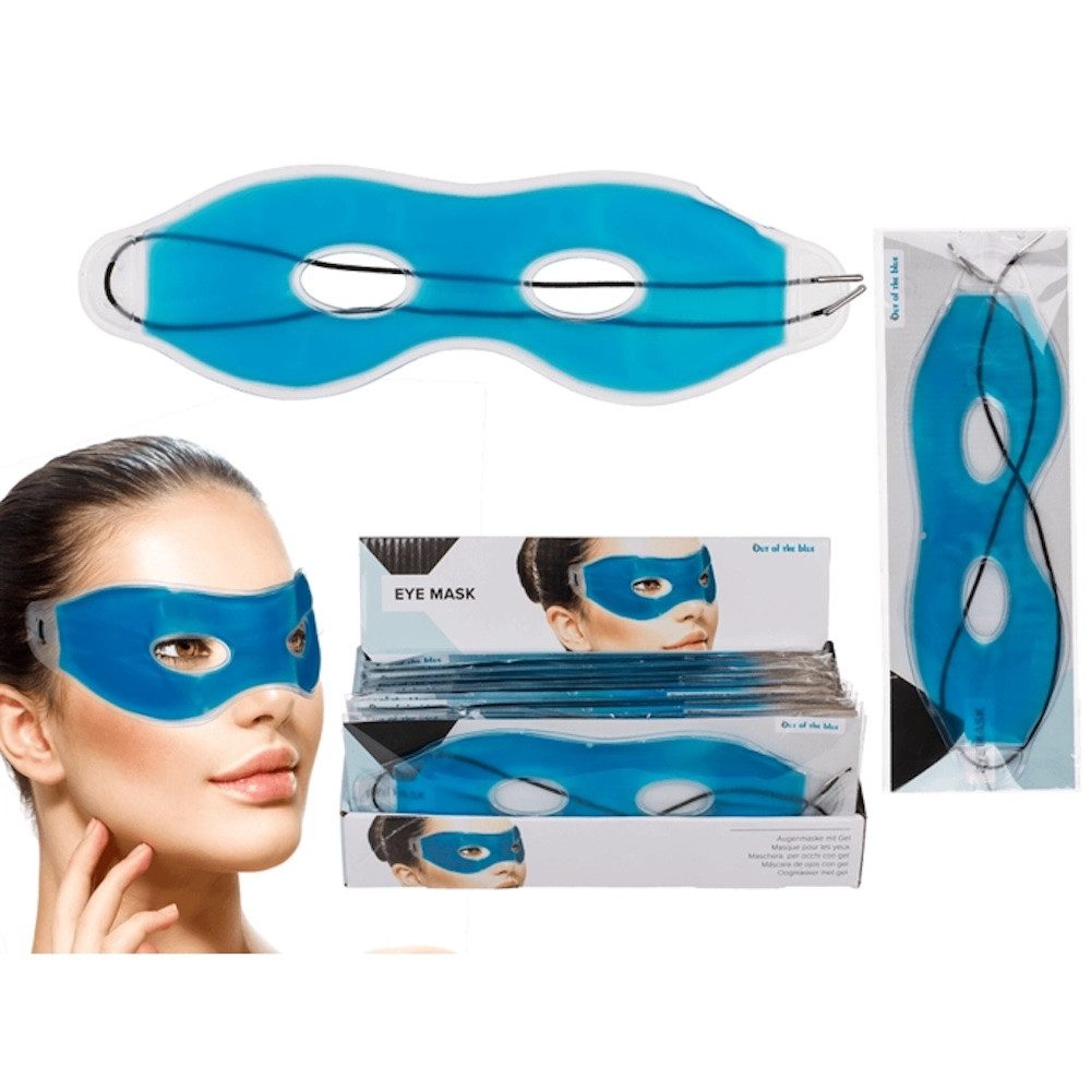 LK Trend & Style Kühlpad 2 x Blaue Augenmaske mit Gel, 2-tlg., Die Maske bleibt durch das Gummiband zuverlässig in Position.