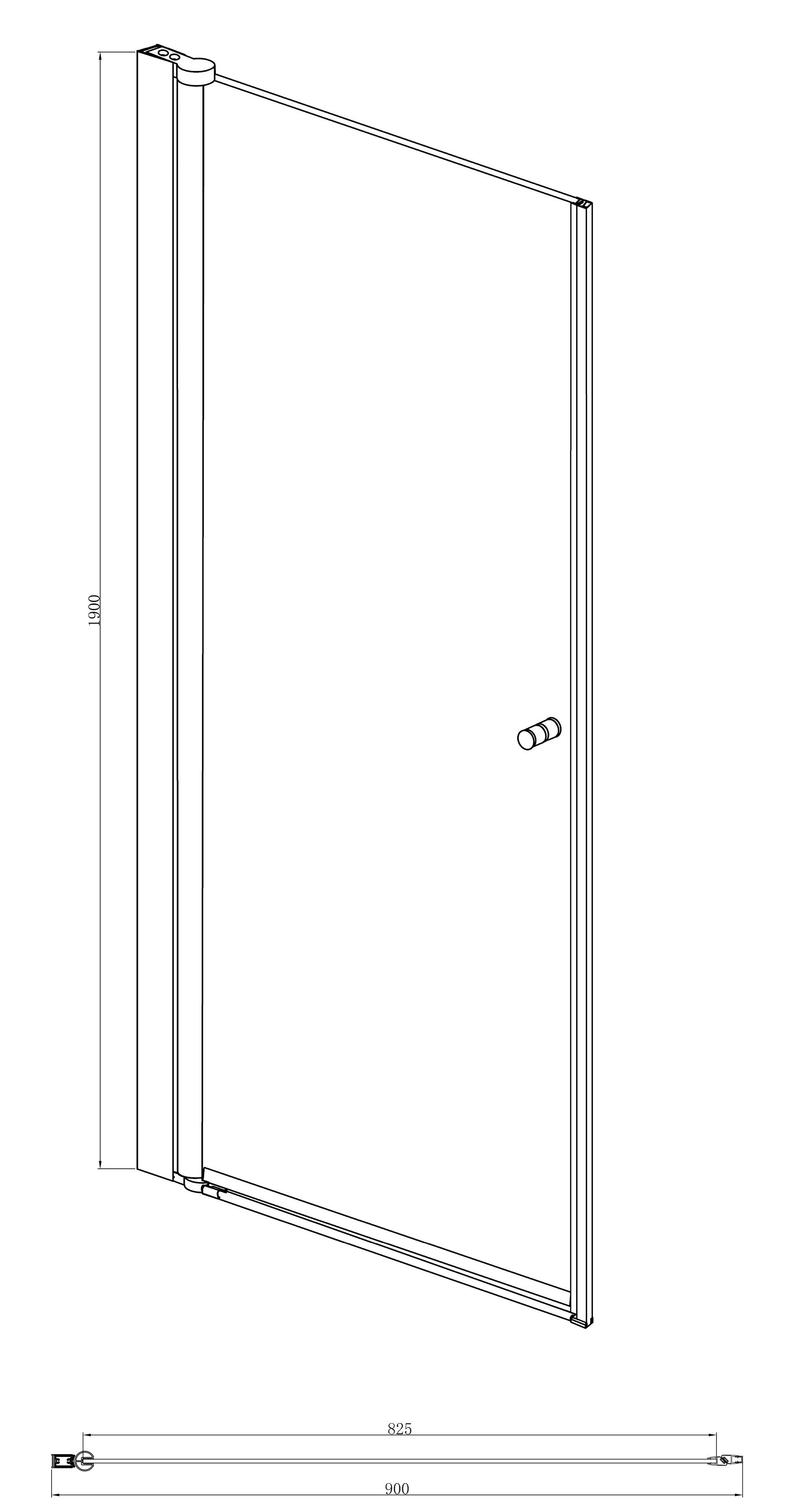 welltime Dusch-Drehtür »Florenz«, 90x190 cm, Einscheibensicherheitsglas, mit Magnetverschluss und Schwalllippe-Otto