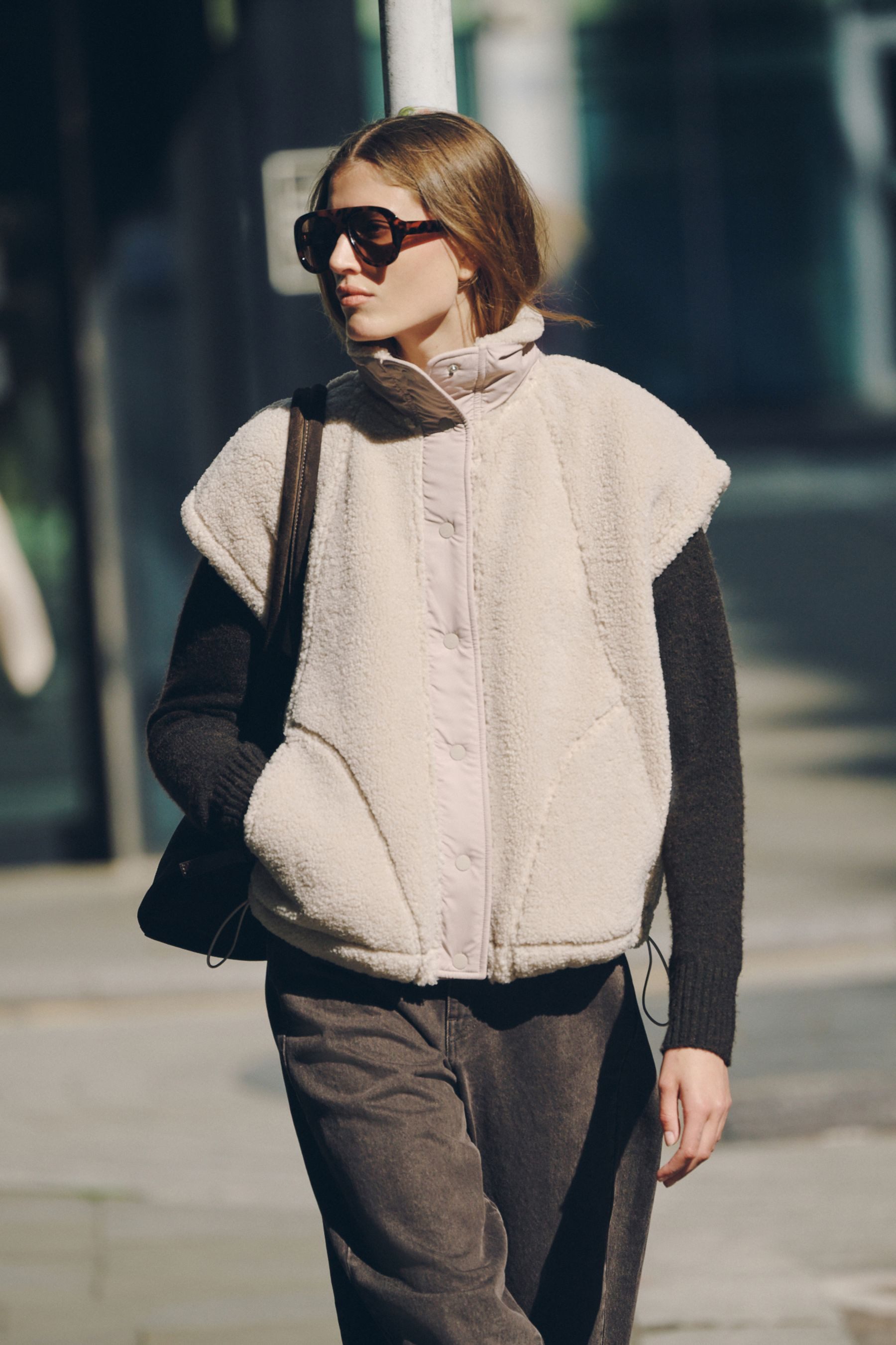 Next Fleeceweste Oversized Fit Weste-Cover-up aus Borg (1-tlg)