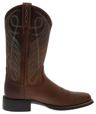 Ariat ROUND UP WST Braun Cowboystiefel Damen Westernreitstiefel