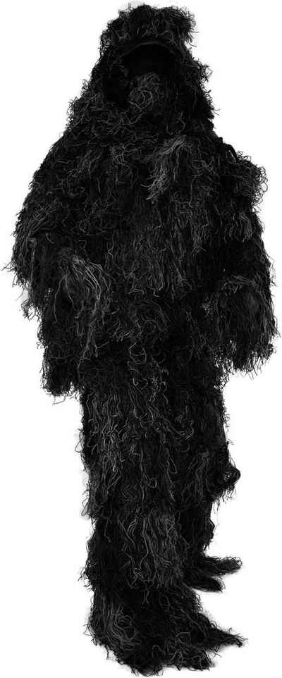normani Monster-Kostüm Tarnanzug 4-teilig Ghillie Suit, Scharfschützen-Tarnung Paintball-Outfit bestehend aus Jacke, Hose, Gewehr- und Kopfbedeckung inkl Tragetasche