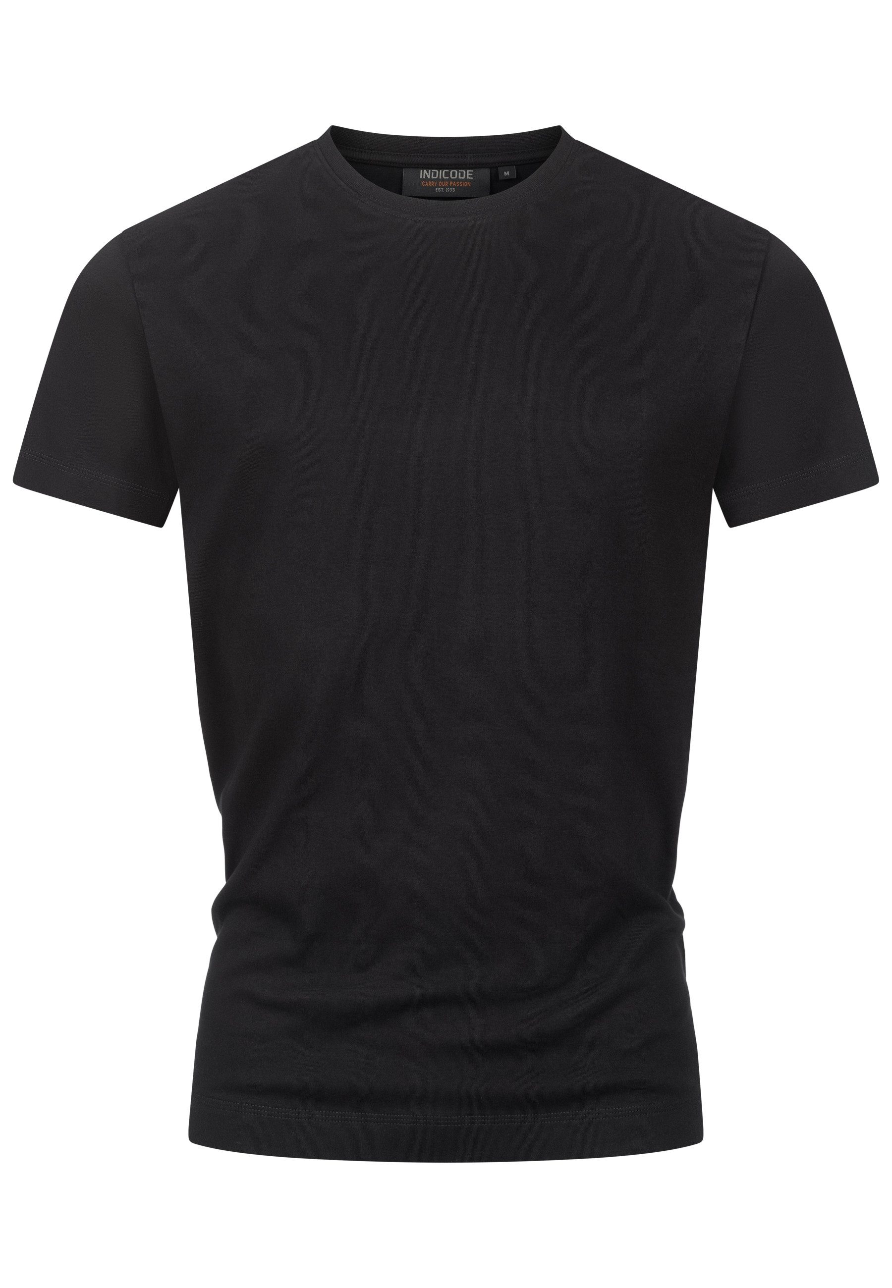 Indicode T-Shirt INSander mit dezentem Label-Detail günstig online kaufen