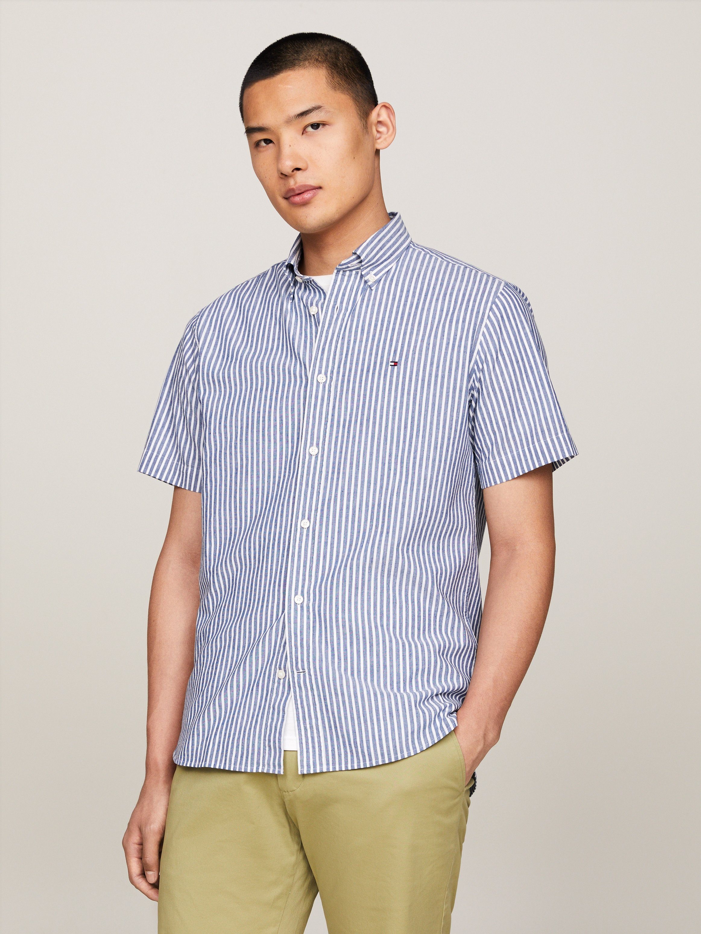 Tommy Hilfiger Kurzarmhemd W-CO/LI CLASSIC STP günstig online kaufen