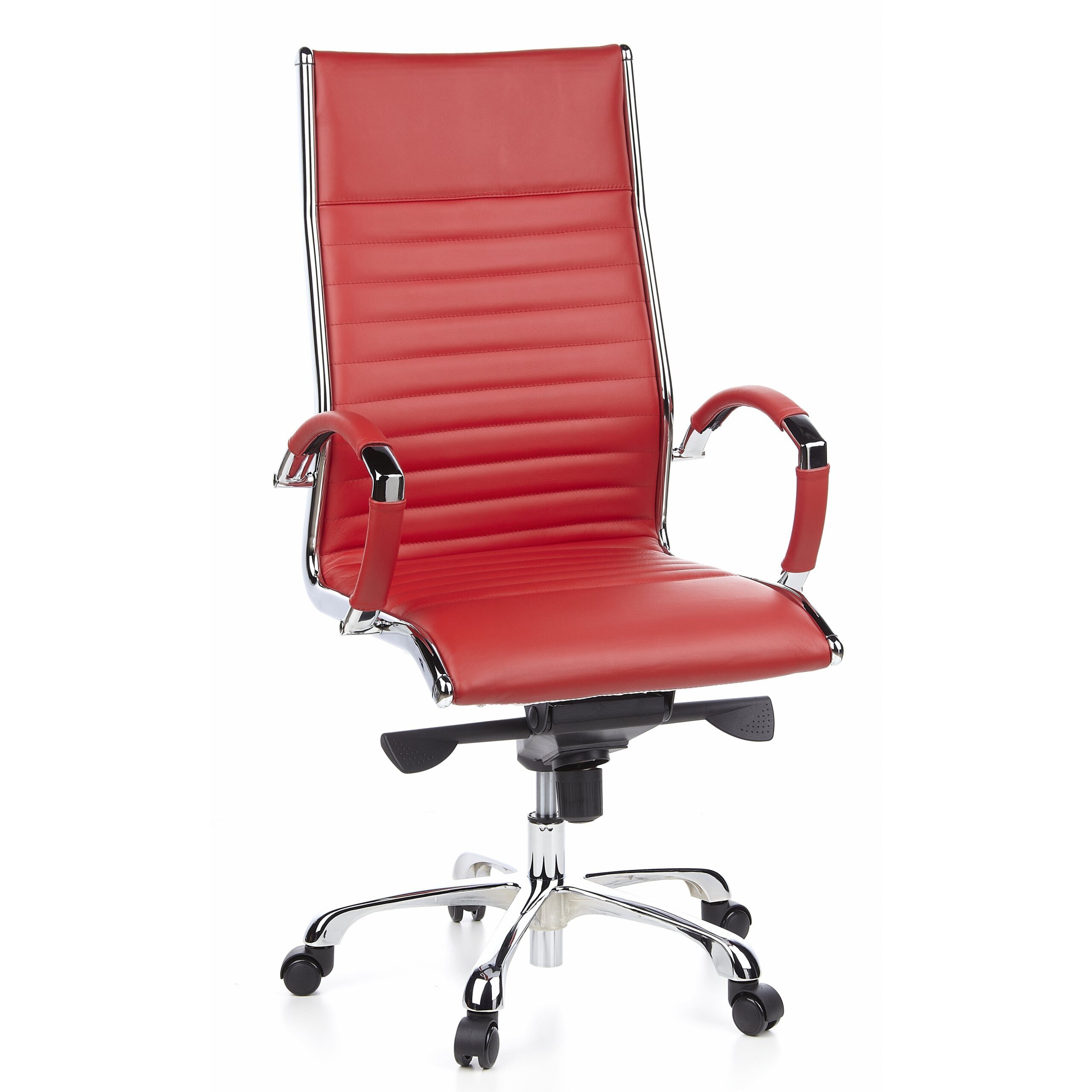 hjh OFFICE Chefsessel Profi Chefsessel Parma 20 Leder mit Armlehnen, Drehstuhl Bürostuhl ergonomisch