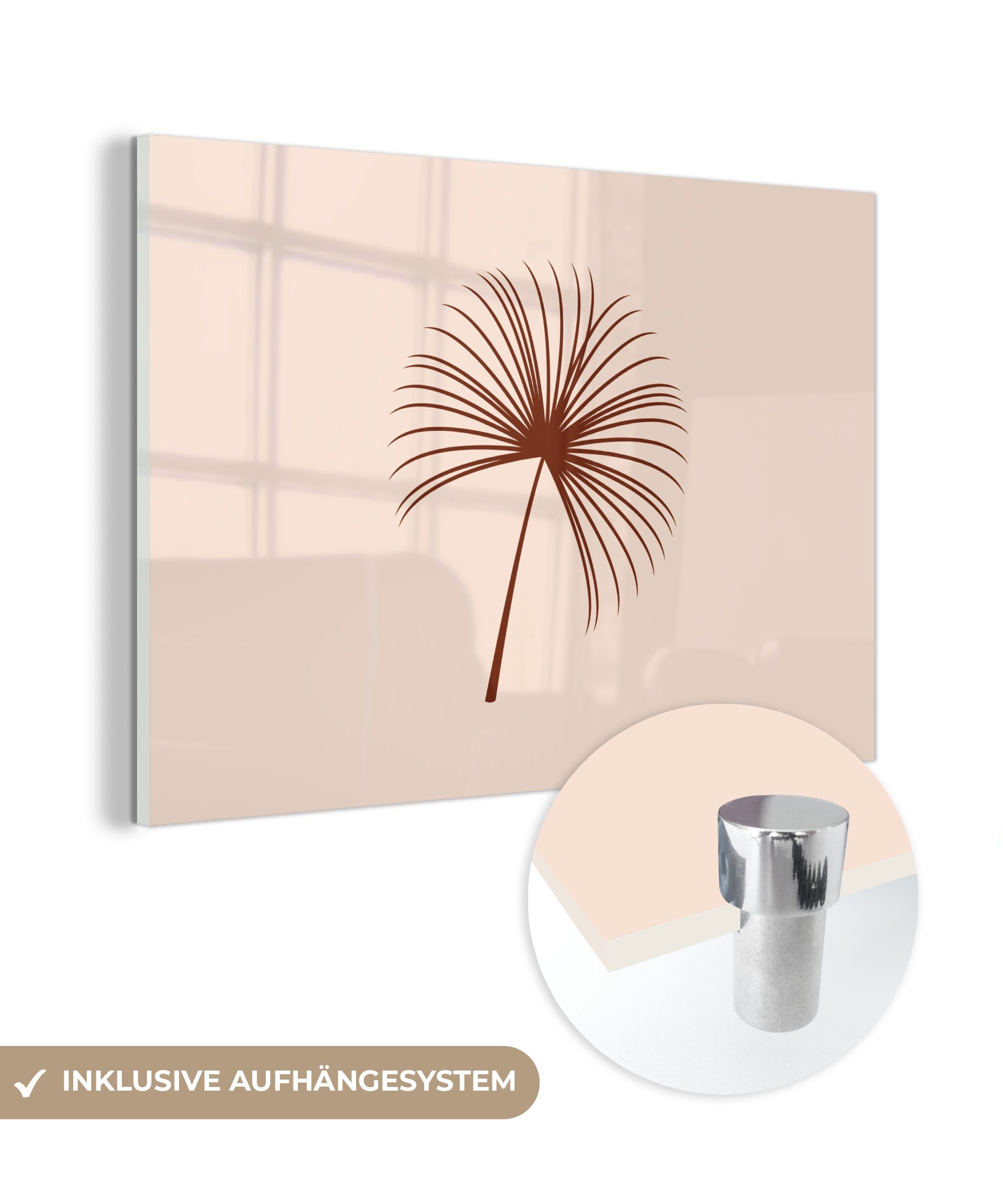 MuchoWow Acrylglasbild Sommer - Pflanze - Braun, (1 St), Acrylglasbilder Wohnzimmer & Schlafzimmer