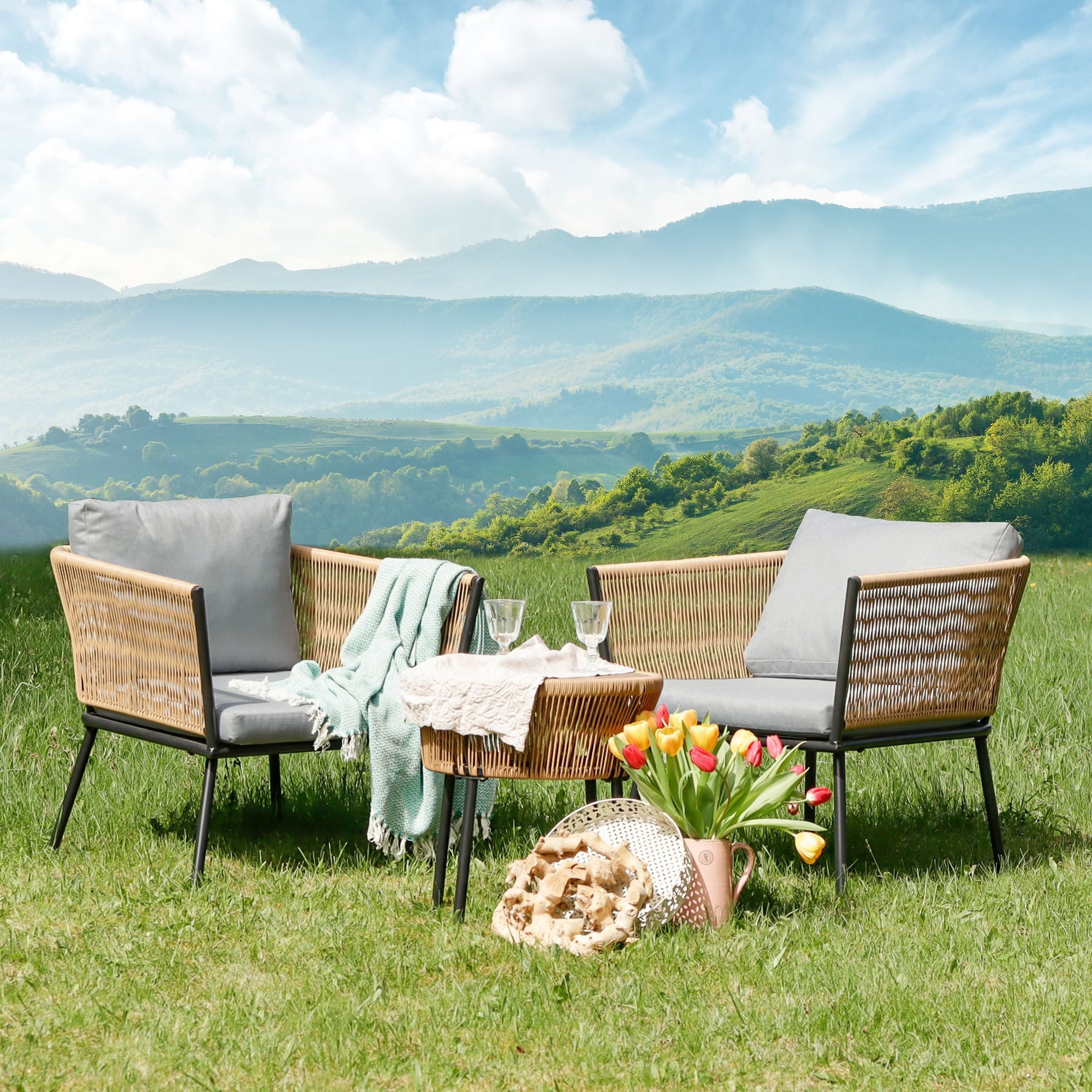 Lycce Balkonset Outdoor Gartenmöbel Set Rock-it, günstig online kaufen