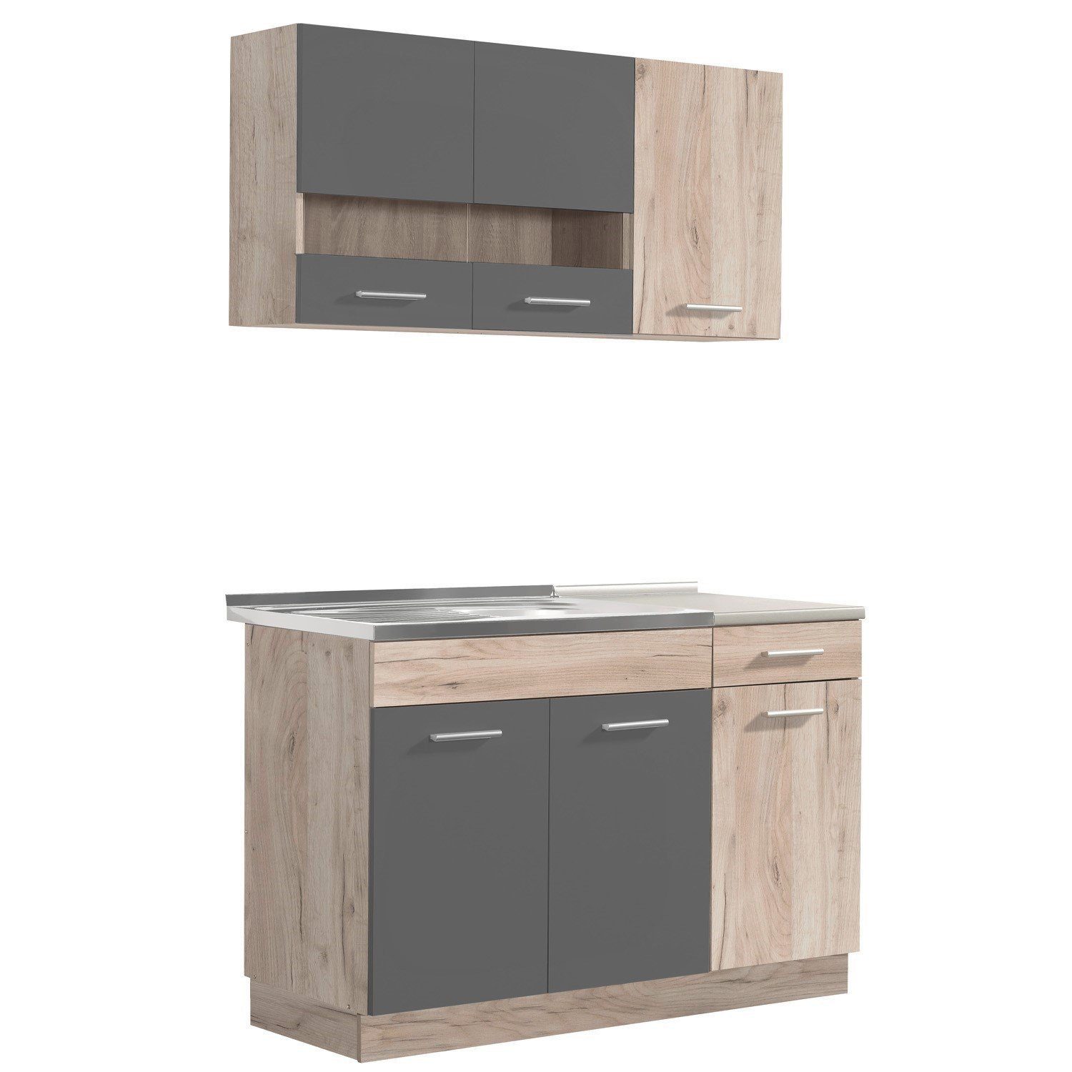 Homestyle4u Küchenzeile 120 cm ohne Geräte günstig online kaufen