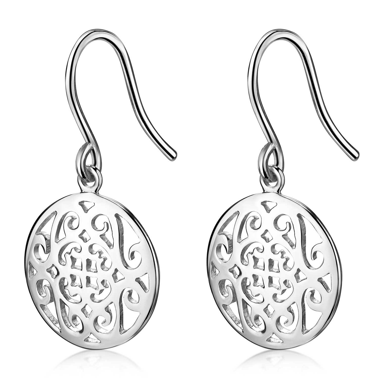 Materia Paar Ohrhaken Damen Silber Ornament Orientalisch Rund 15mm SO-58, 9 günstig online kaufen