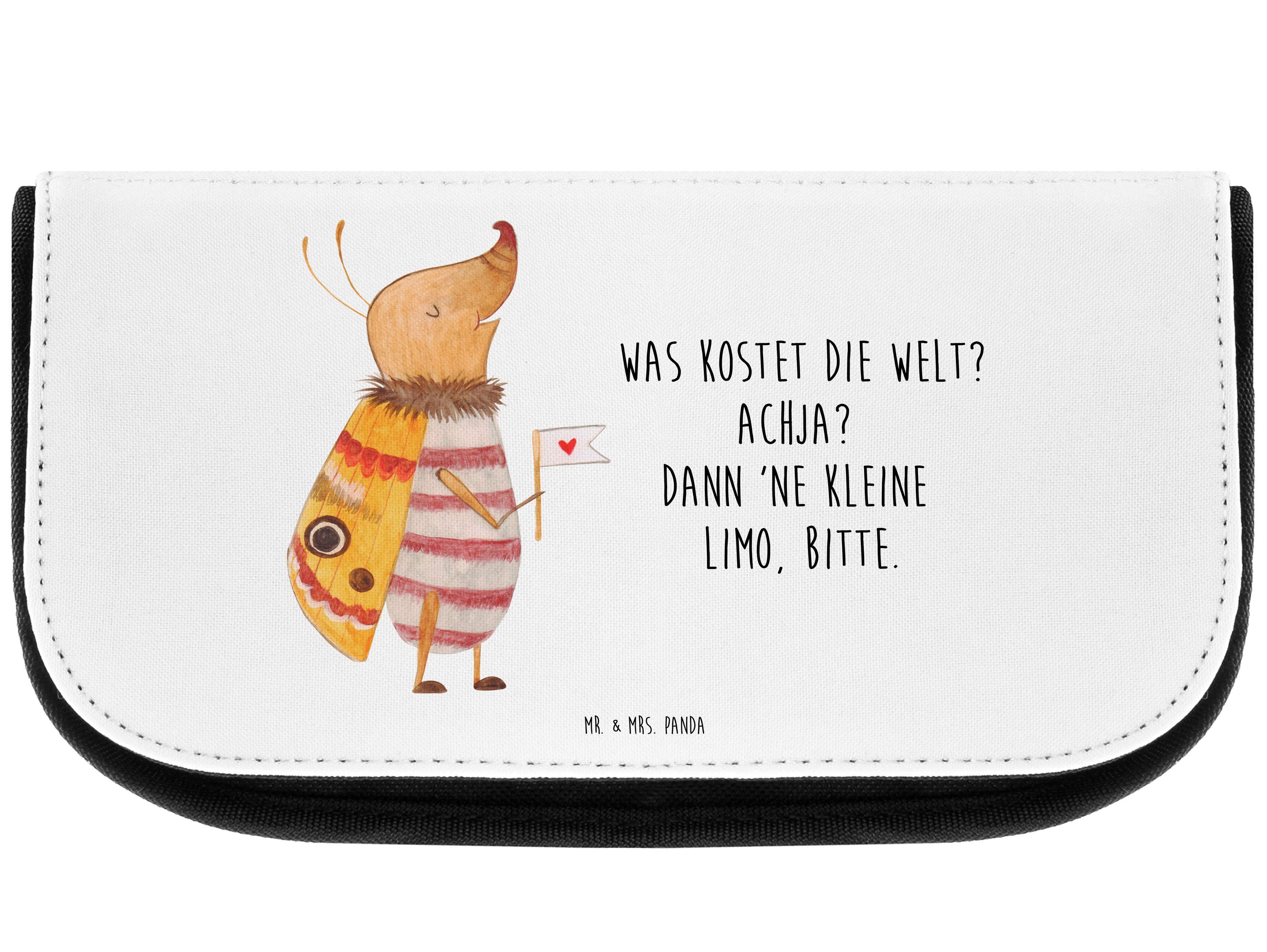 Mr. & Mrs. Panda Kosmetiktasche Nachtfalter mit Fähnchen - Weiß - Geschenk, Kulturbeutel, Schminktasc (1-tlg)