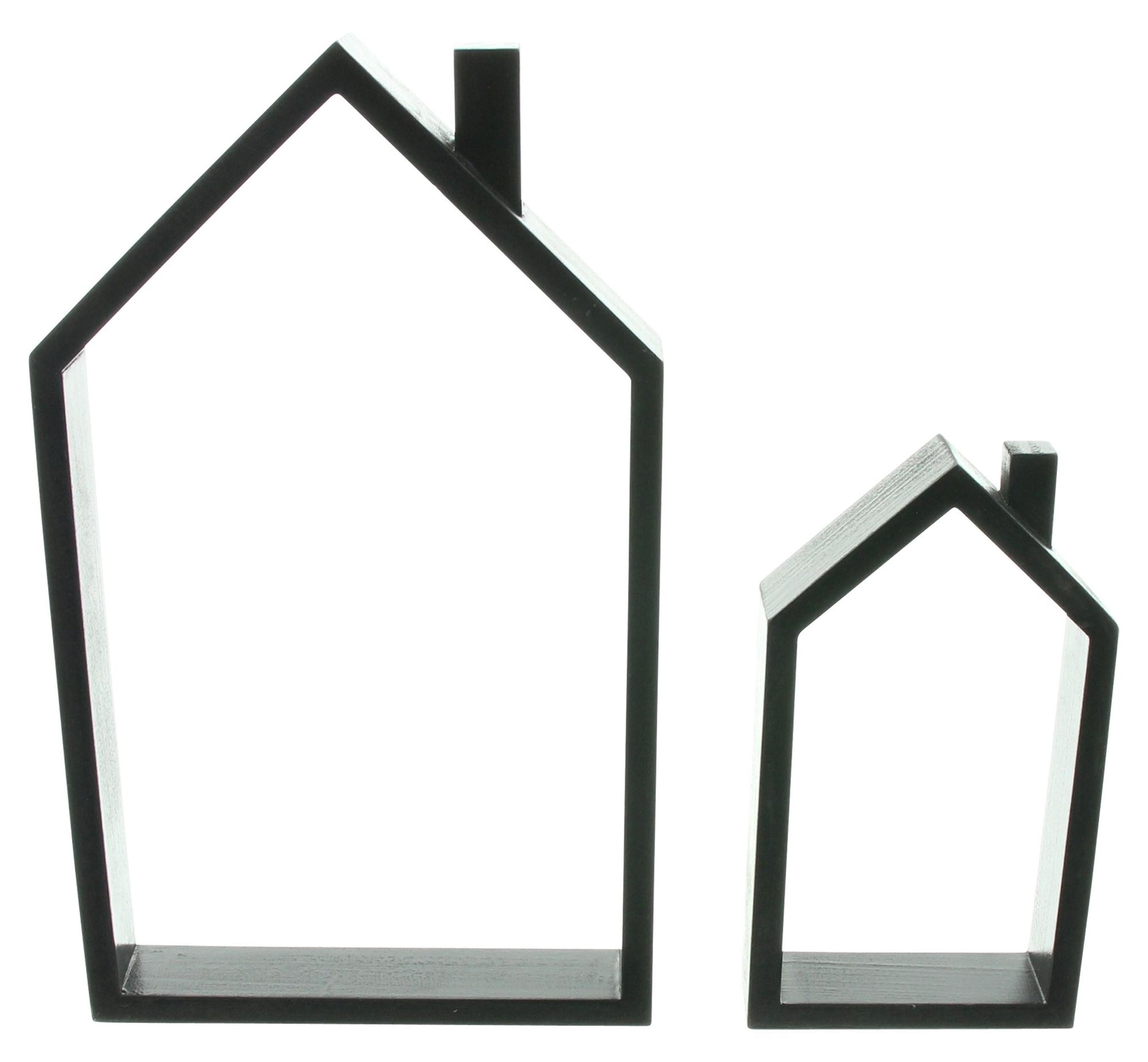 Dekoobjekt Haus "Black", 2er Set