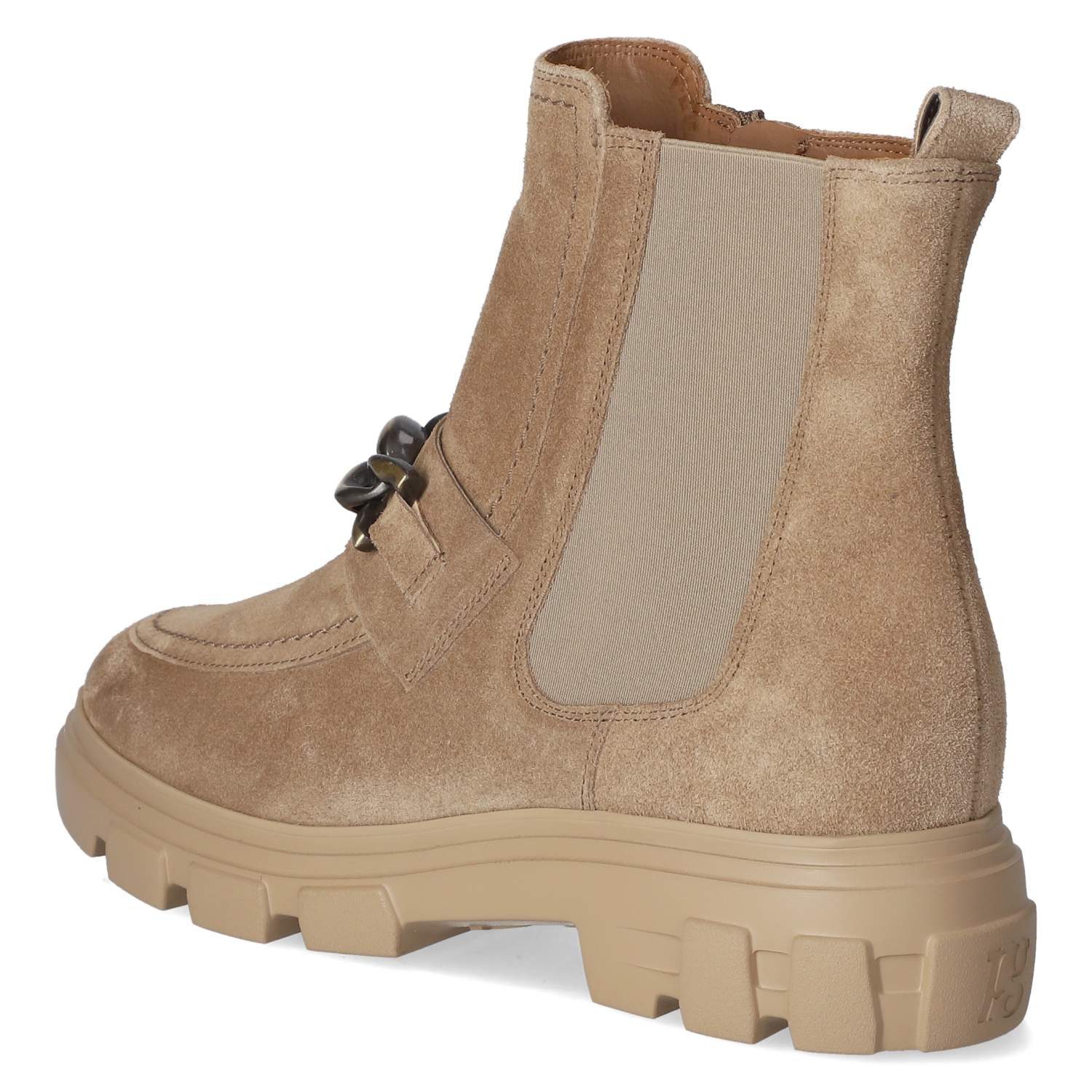 Paul Green Paul Green 8261-03 Damen Leder und Synthetik beige Schlupfstiefel