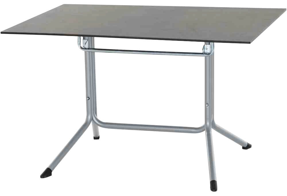 Tischplatte HPL BxTxH: 80x120x71 Gartentisch Garden cm, Siena Sola Stahlgestell, (1-St), darkstone