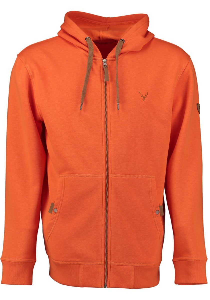 Tom Collins Sweatjacke Zawul Zip-Jacke mit Kapuze und Kängurutaschen orange
