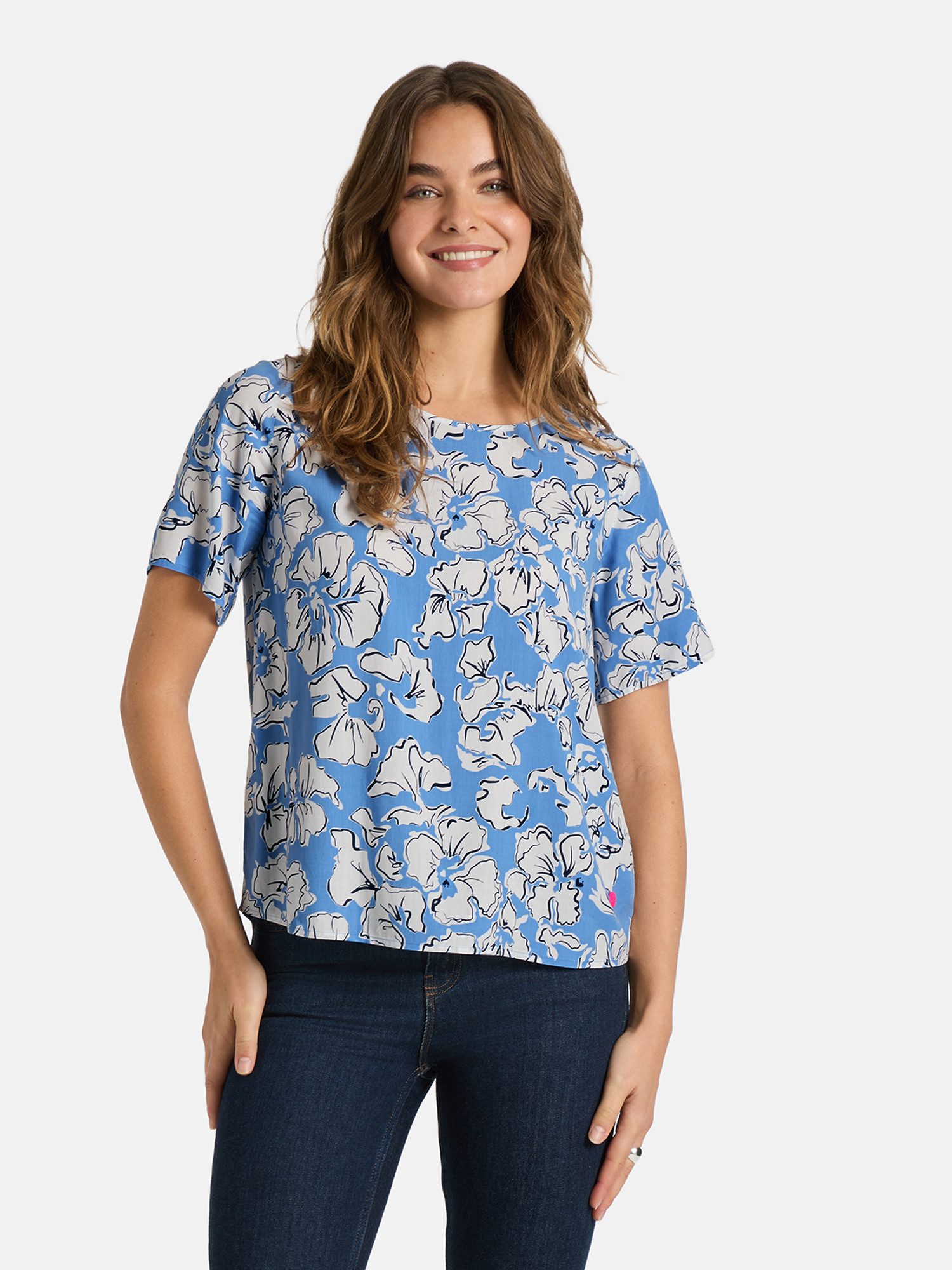 Lieblingsstück Shirtbluse ReneeL mit Allover-Print, Rundhalsform