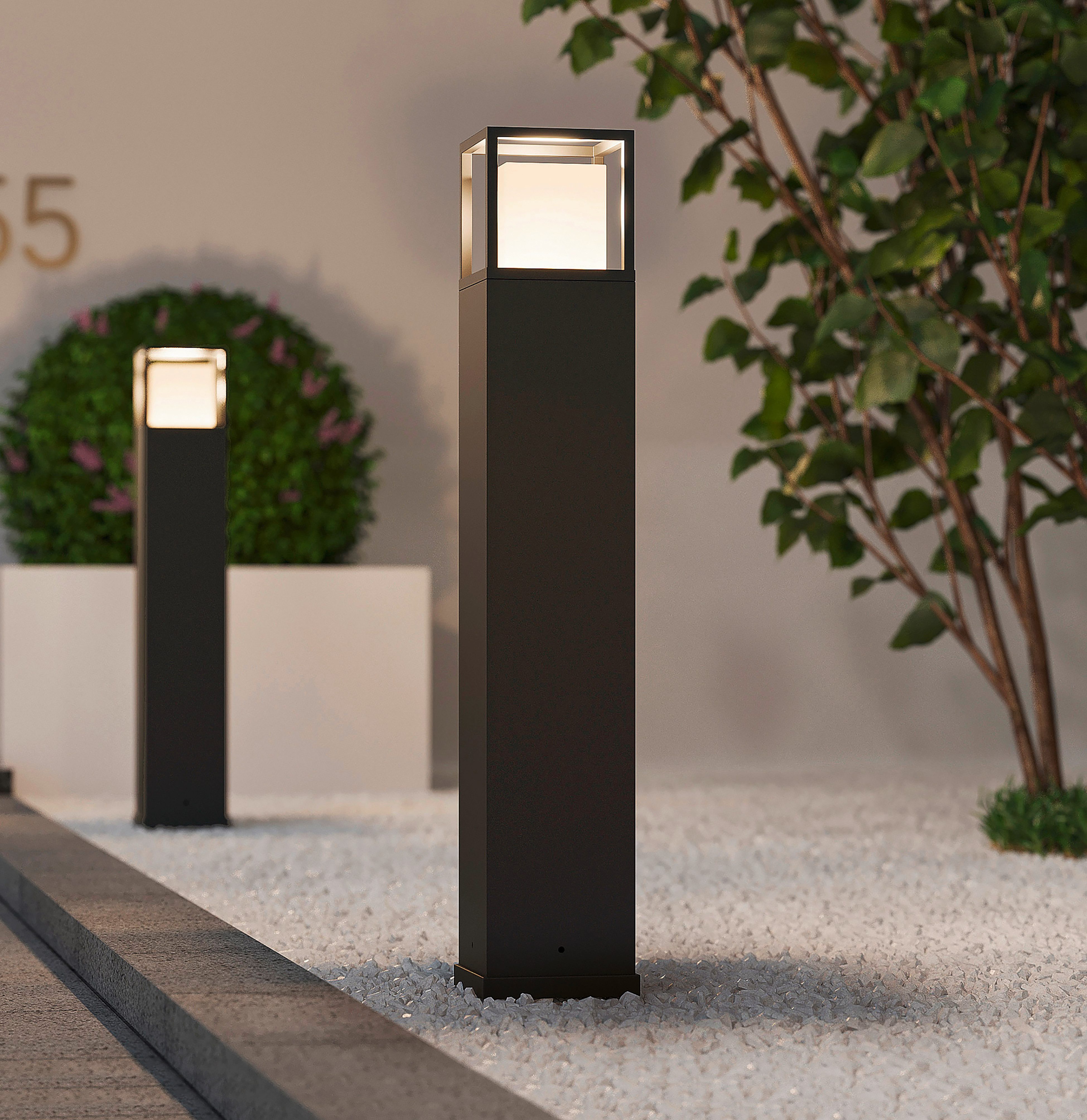 TRIO Leuchten LED Außen-Stehlampe WITHAM, Outdoor Garten Stehleuchte Höhe 80cm, 14,5W LED, 1450 Lumen, LED fest integriert, warmweiß - kaltweiß, Lichtfarbe einstellbar warmweiß bis kaltweiß 2300/3000/4000K, IP54