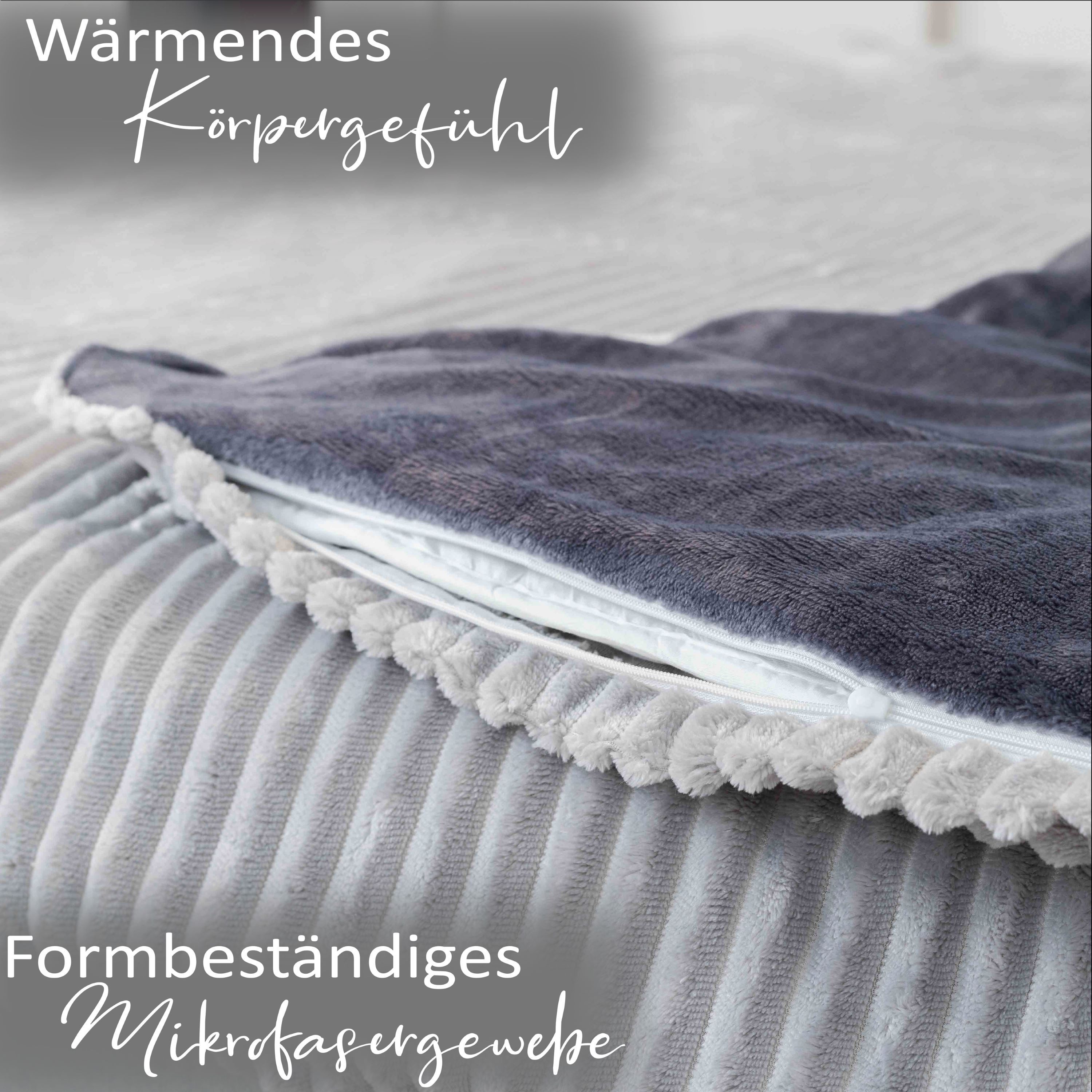 Leonado Vicenti Bettwäsche Teddyplüsch Cord Optik, Fleece, 2 teilig, extra warm und kuschelig, Winterbettwäsche Cashmere Touch