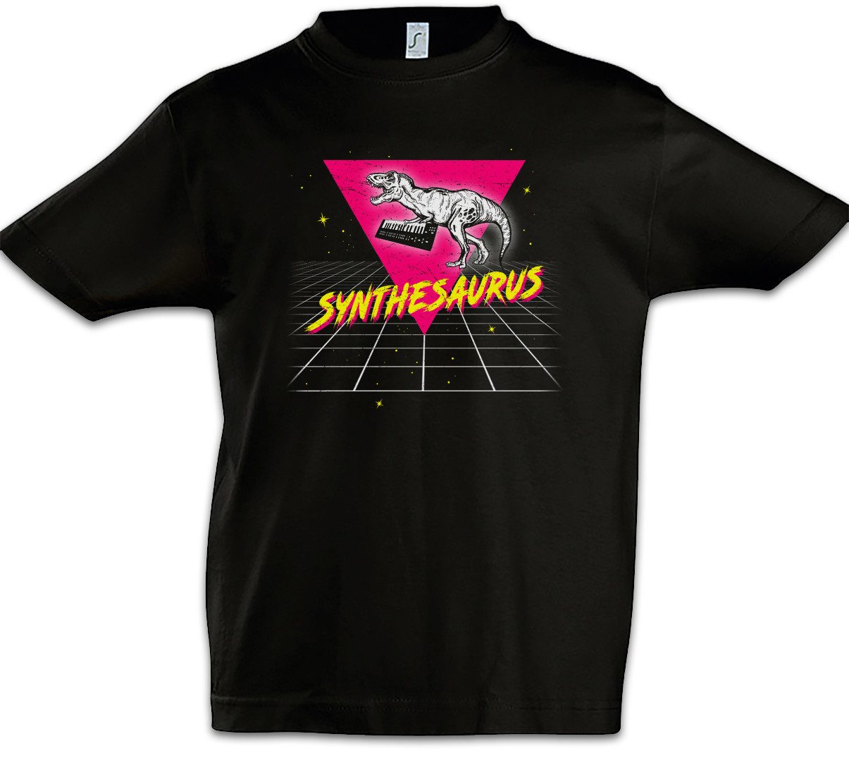 Print-Shirt Synthesaurus I Kinder T-Shirt Synthesizer Electro Techno LFO Musik
