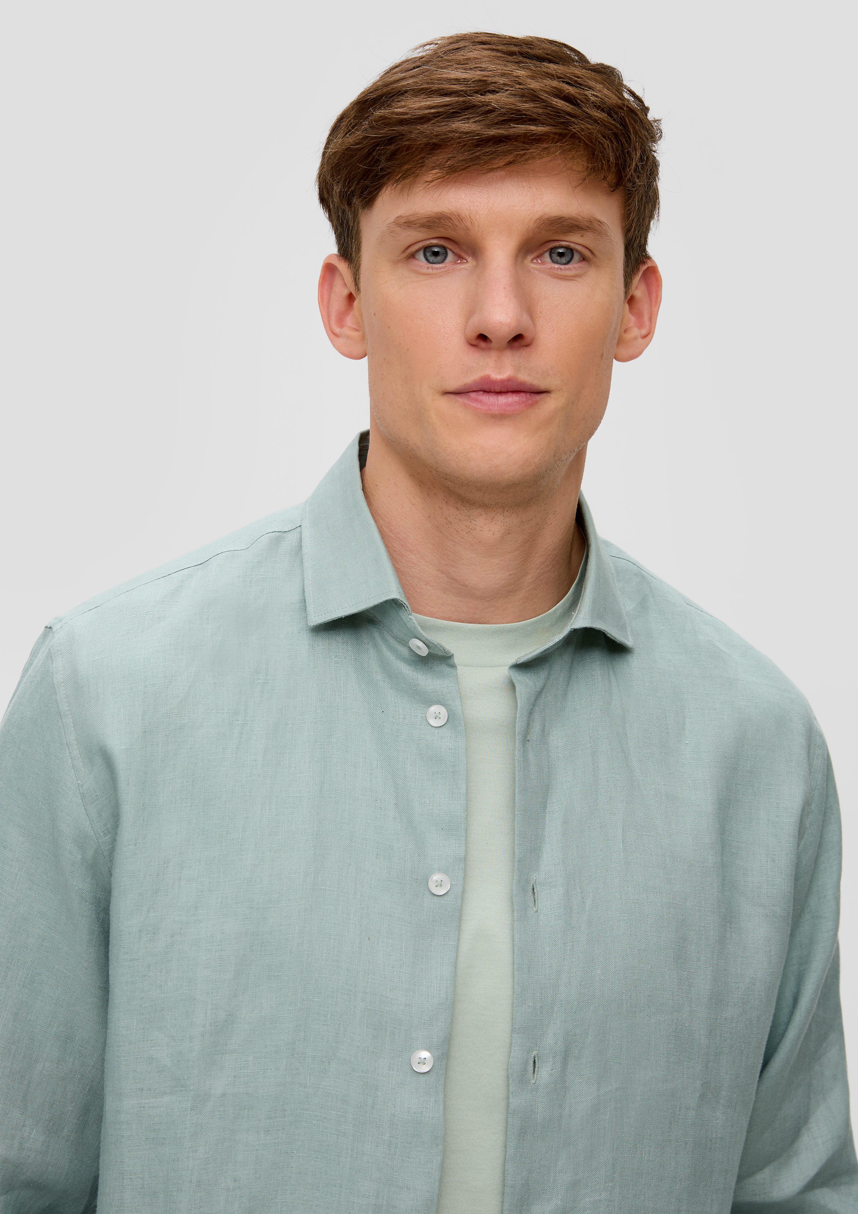 s.Oliver BLACK LABEL Langarmhemd Glänzendes Tailored günstig online kaufen