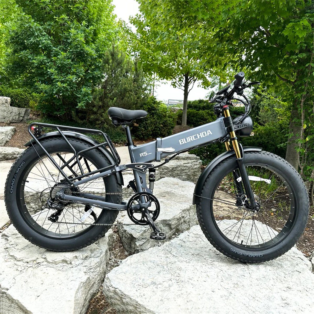 Fangqi E-Bike 8 Grau E-Mountainbike,SHIMANO Ladeloch Farbinstrument, Gang,48V/20AH,Bluetooth, Wh All-Terrain-Mountain-E-Bike), 26zoll Nabendynamo, 960 Heckmotor, Bluetooth, (Faltbares