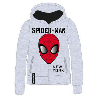 Spiderman Collegejacke Spider-Man Leichte Jacke für Jungen, Grau mit Logo, Baumwolle-Polyes