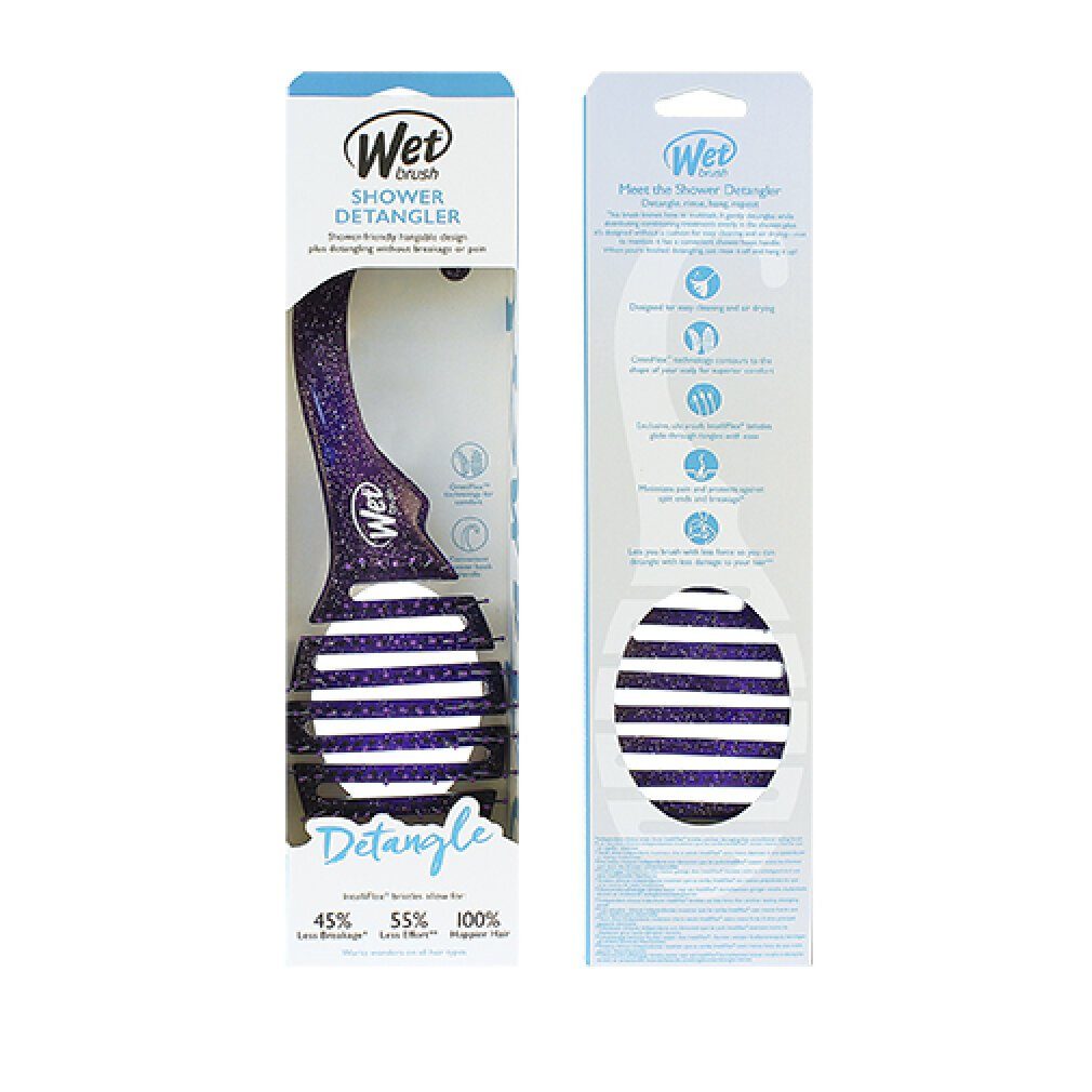 The Wet Brush Haarbürste Nassbürste Dusche Detangler Haarbürste Lila Glitter