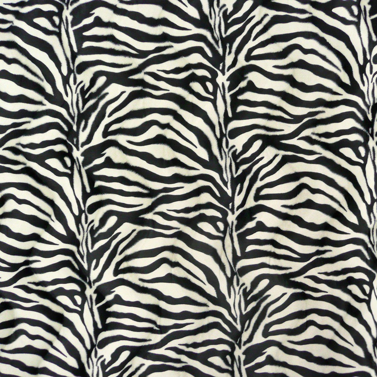 SCHÖNER LEBEN. Stoff Velours Meterware Fellimitat Kunstfell Zebra schwarz weiß 150cm, 100 % Polyester