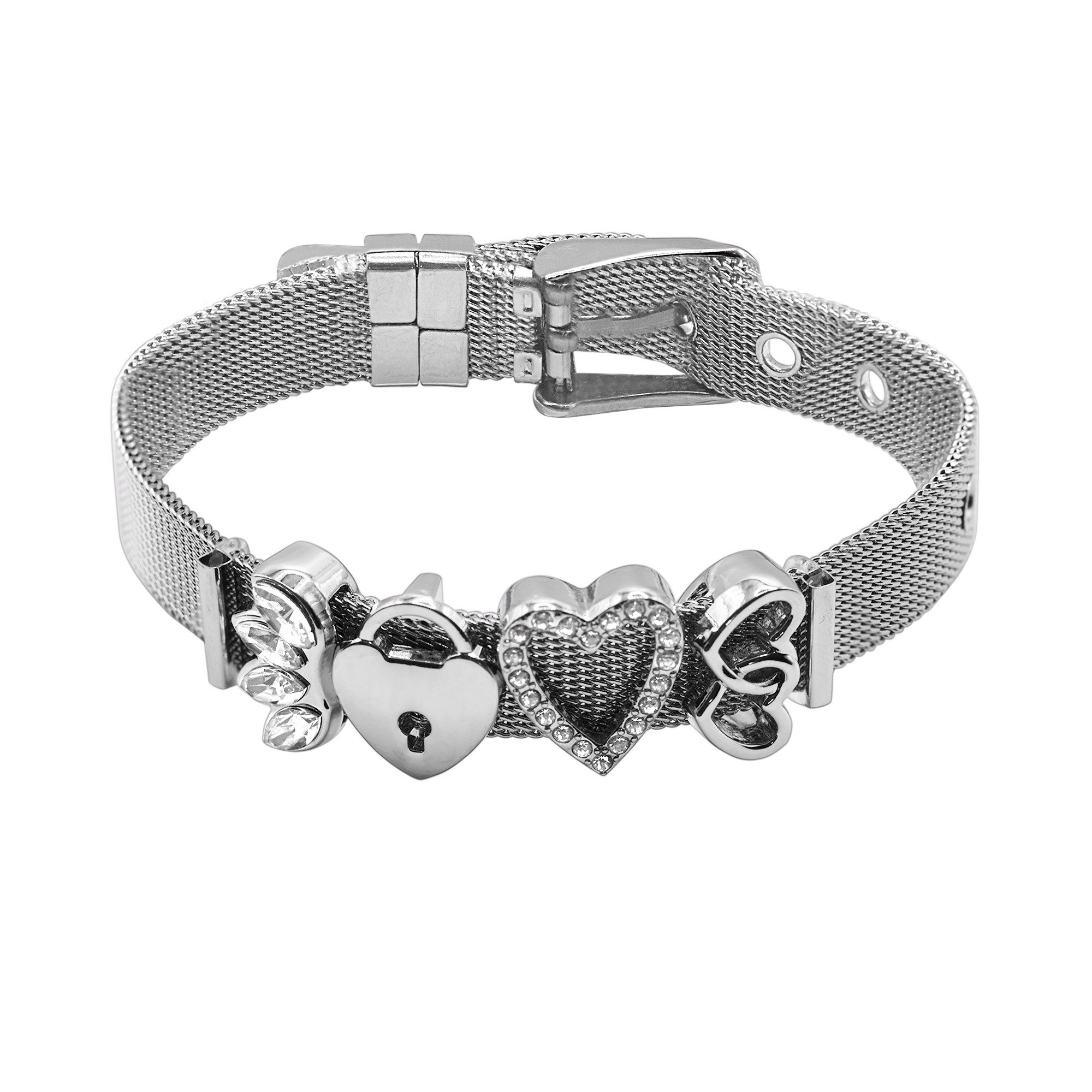 Heideman Armband Mesh Armband rose goldfarben (Armband, inkl. Geschenkverpackung), Charms sind austauschbar