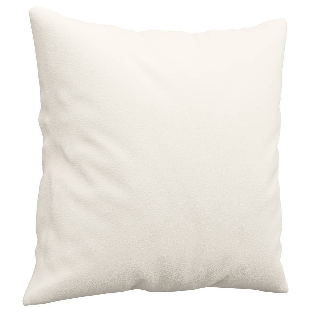 vidaXL Zierkissen Zierkissen 2 Stk. Creme 40x40 cm Kunstleder, (1 St)
