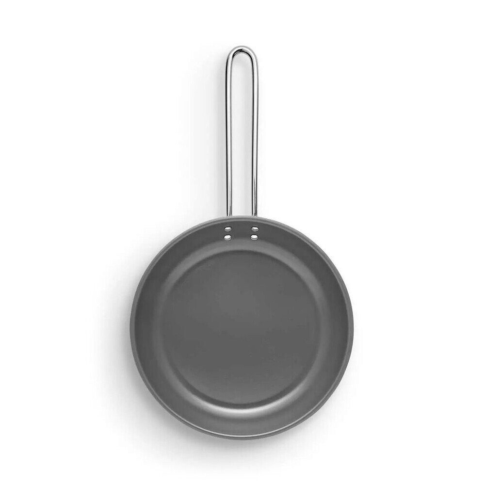 Eva Solo Bratpfanne Bratpfanne Laser Titanium 24 cm Stainless Steel, Edelstahl mit Aluminiumkern, spülmaschinenfest, Antihaft, recycelt