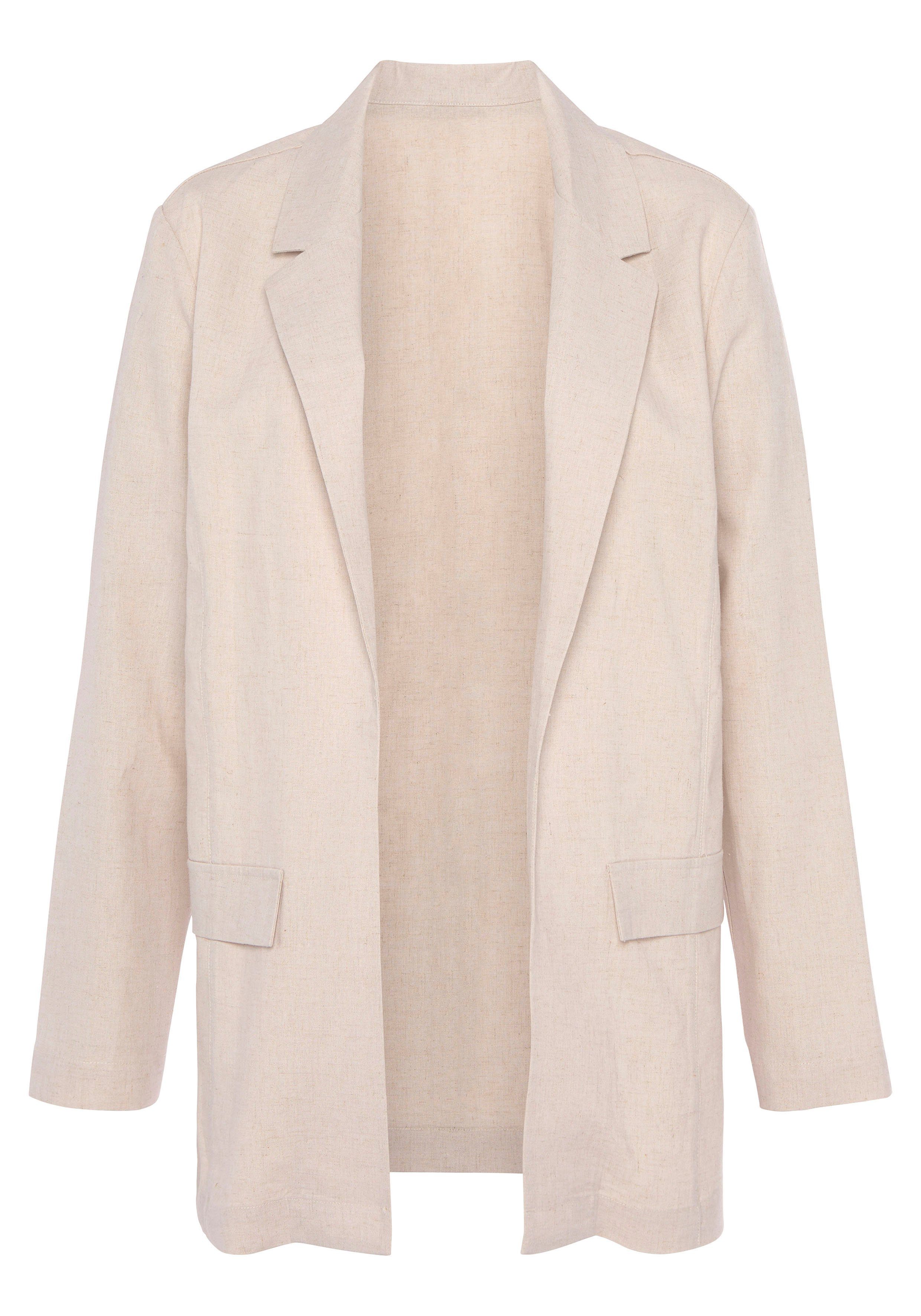 LASCANA Blusenjacke aus Leinen-Viskose-Mix, leichte Sommerjacke, günstig online kaufen