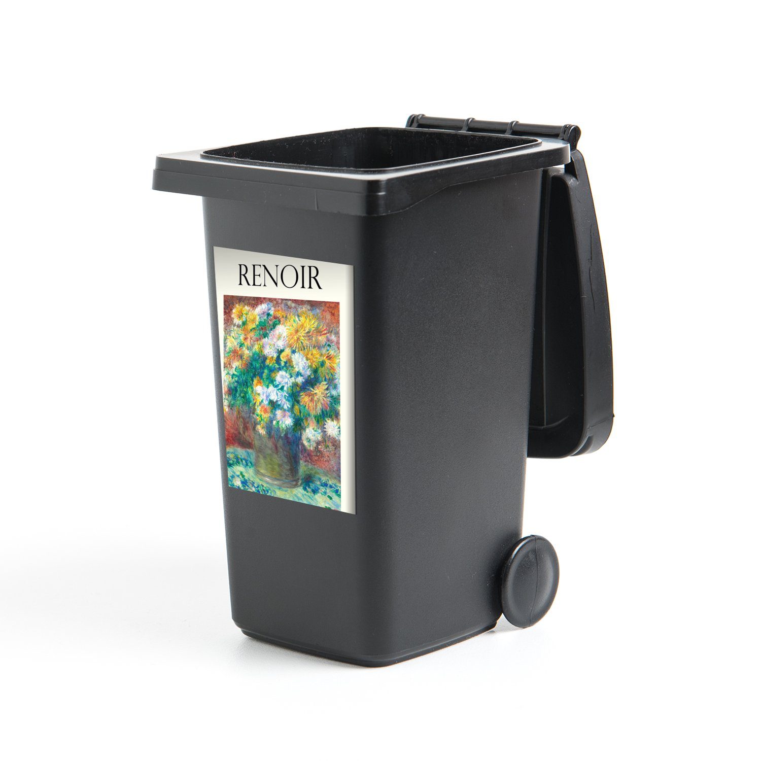 MuchoWow Wandsticker Kunst - Renoir - Blumen (1 St), Mülleimer-aufkleber, Mülltonne, Sticker, Container, Abfalbehälter