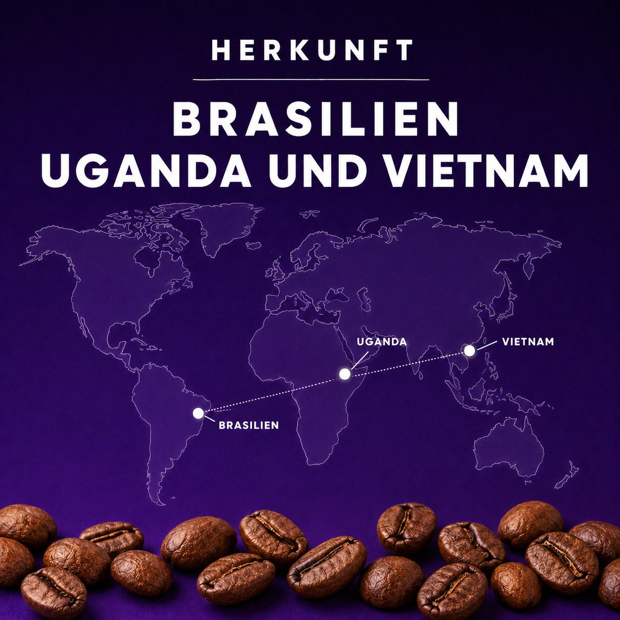 UMBRELLA Kaffee KUGA Espresso Kaffeebohnen ganze Bohne säurearm Siebträger Moka, (30% Arabica & 70% Robusta aus Brasilien,Uganda & Vietnam, Belgische Slow-Roasting Tradition–mittel-dunkle Röstung,Intensität 7/9), Mono-Material-Beutel mit Aromaventil–100% recycelbar,sozial produziert