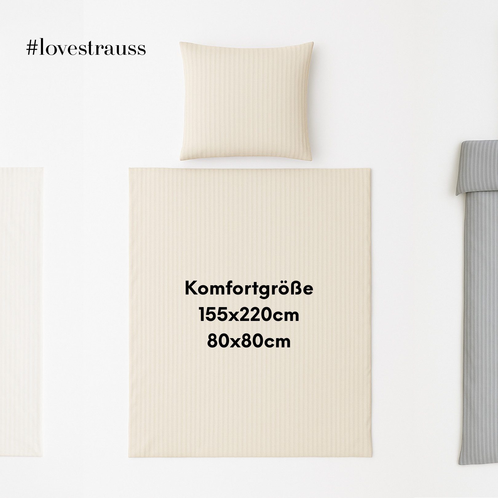 Strauss Home Bettwäsche Luxus Satin Bettwäsche – Atmungsaktiv & Angenehm, Luxus Bettwäsche in Hotelqualität mit Hotelverschluss