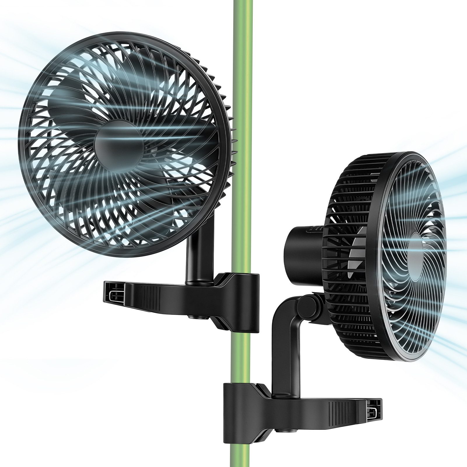 XIIW Wandventilator Grow Clip Ventilator Oszillierend Growzelt Growbox Umluftventilator, Leise 9W 10 Gang 543m³/h EC-Motor IP44 2 Modi