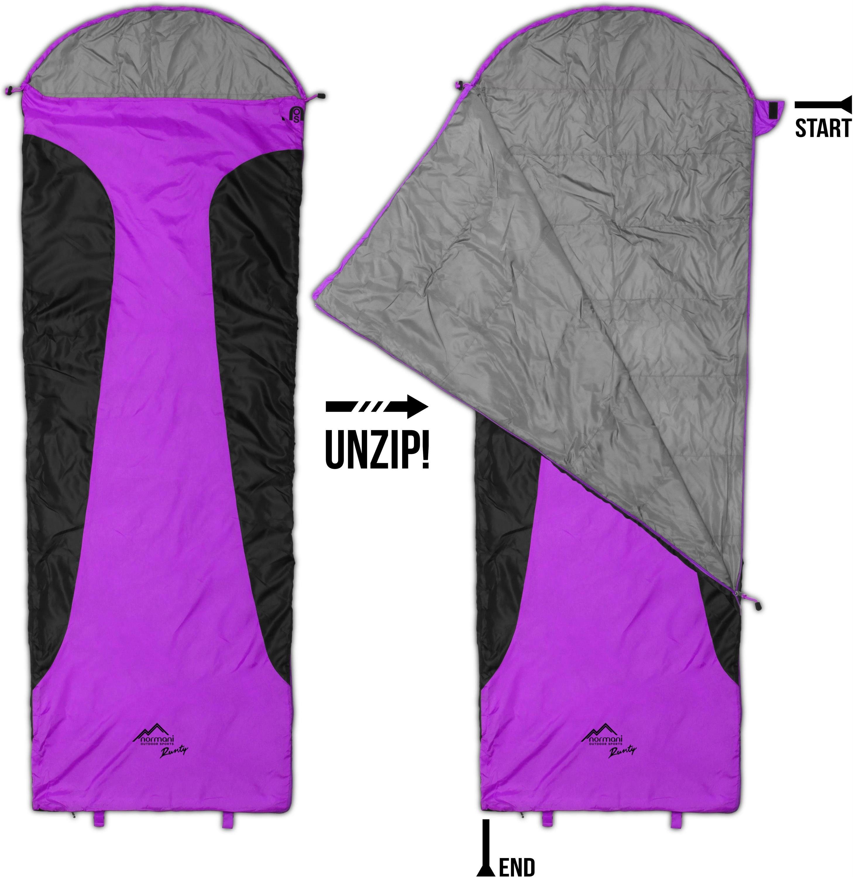 normani Deckenschlafsack Ultralight-Schlafsack (RV rechts) Runty, Ultraleicher, kompakter Einzelschlafsack mit 3D Microtech - 570 g