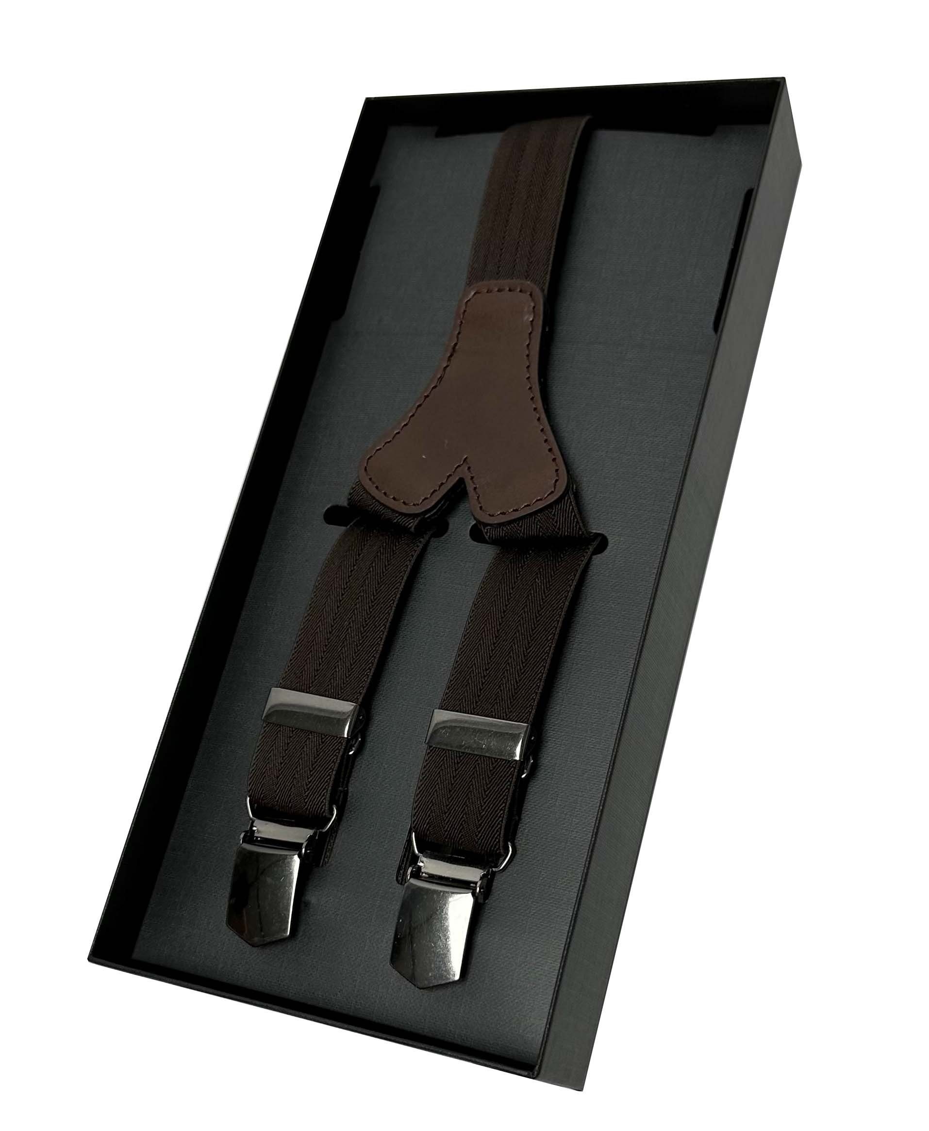 LLOYD Men’s 25 LLOYD-Hosenträger mm Lederrückenteil Belts brown uni Hosenträger Clips