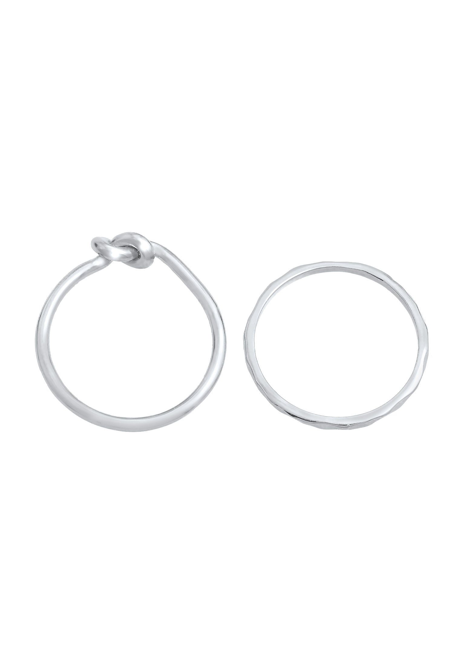 Elli Silber, Set Basic Verknotet 925 2er Ring-Set Knoten Trend Knoten