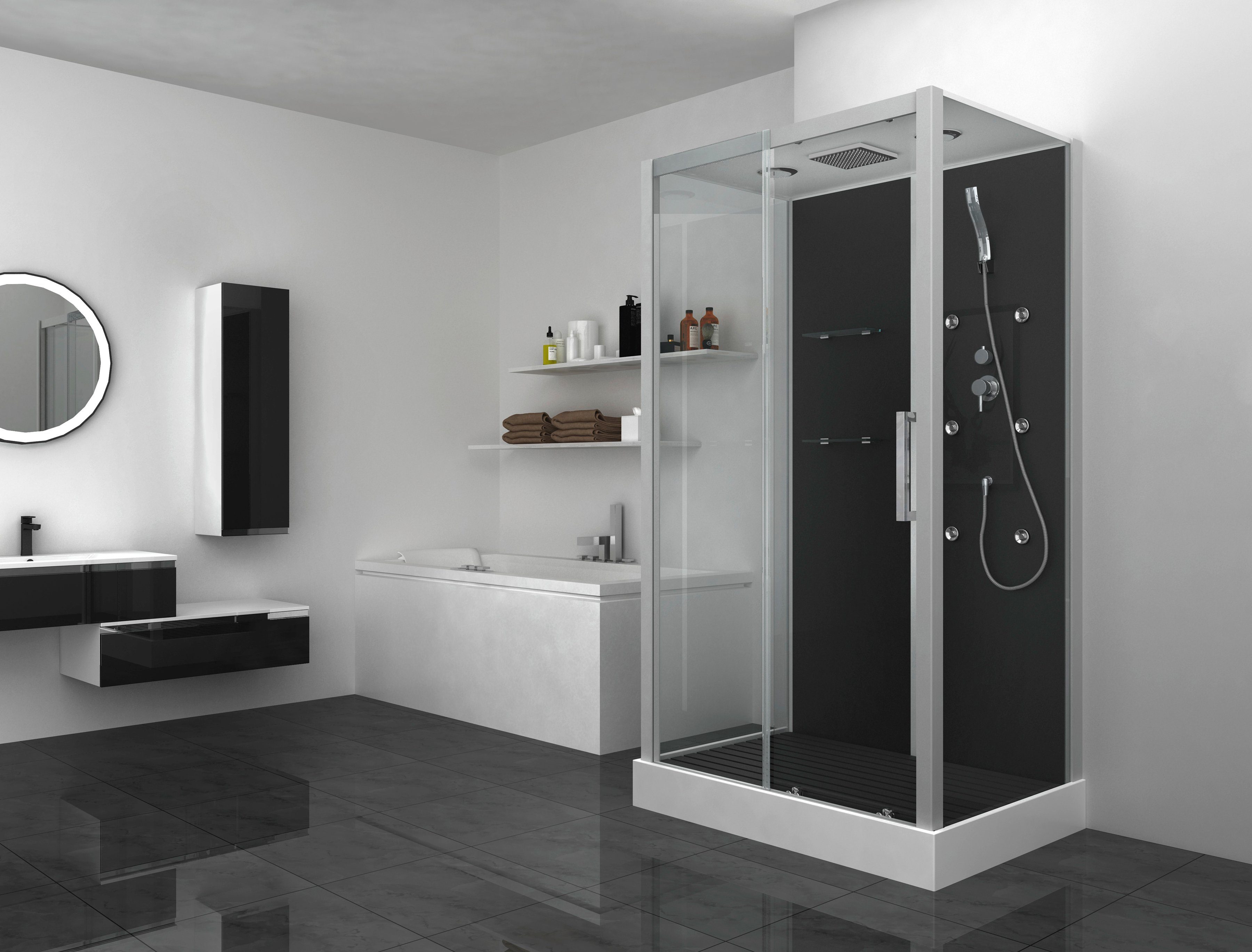 Marwell Komplettdusche Pacio, BxT: 115x85 cm, Einscheibensicherheitsglas, inkl. Armaturen