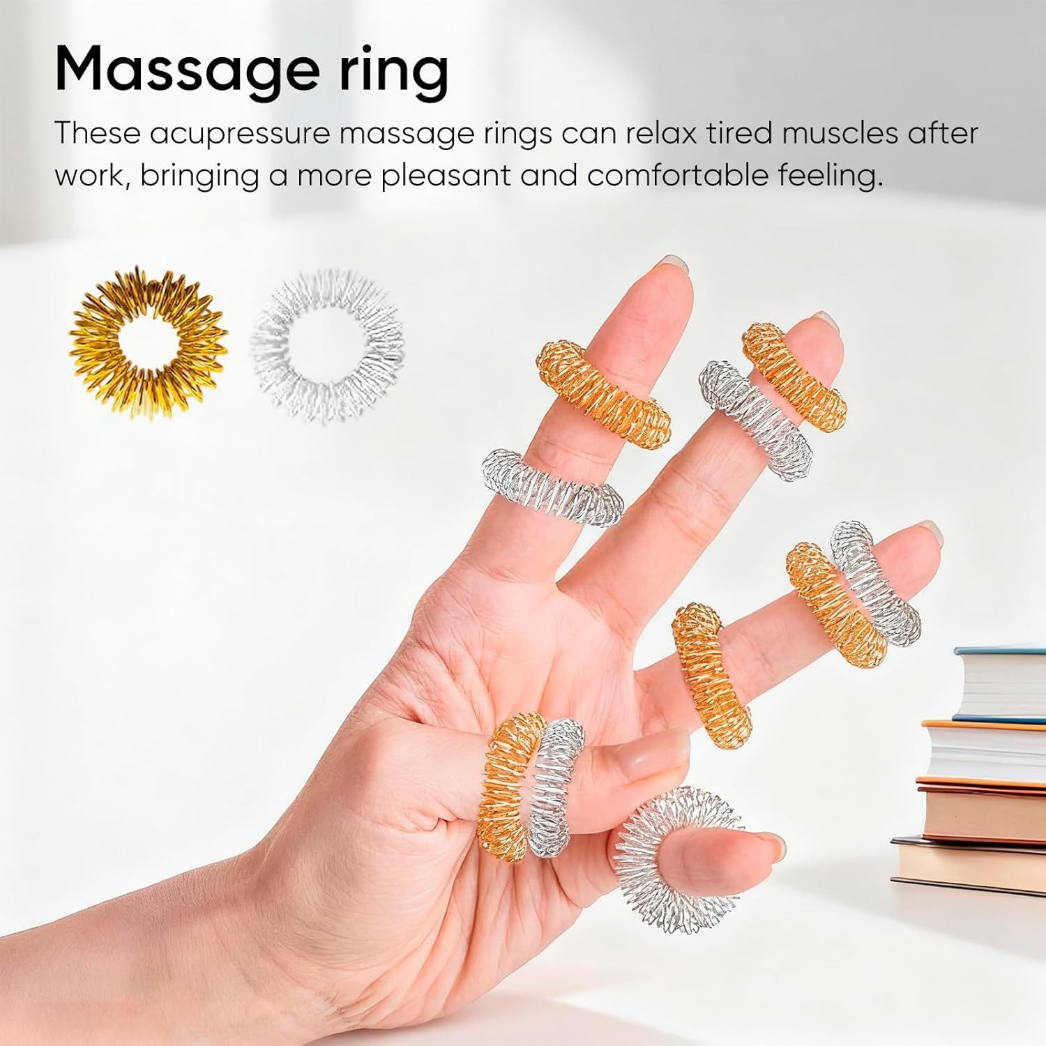 FELIXLEO Massageball 20 Stück Anti Stress Set mit Akupressur Ringen und Bällen, 20-tlg. – Bild 5 von 5