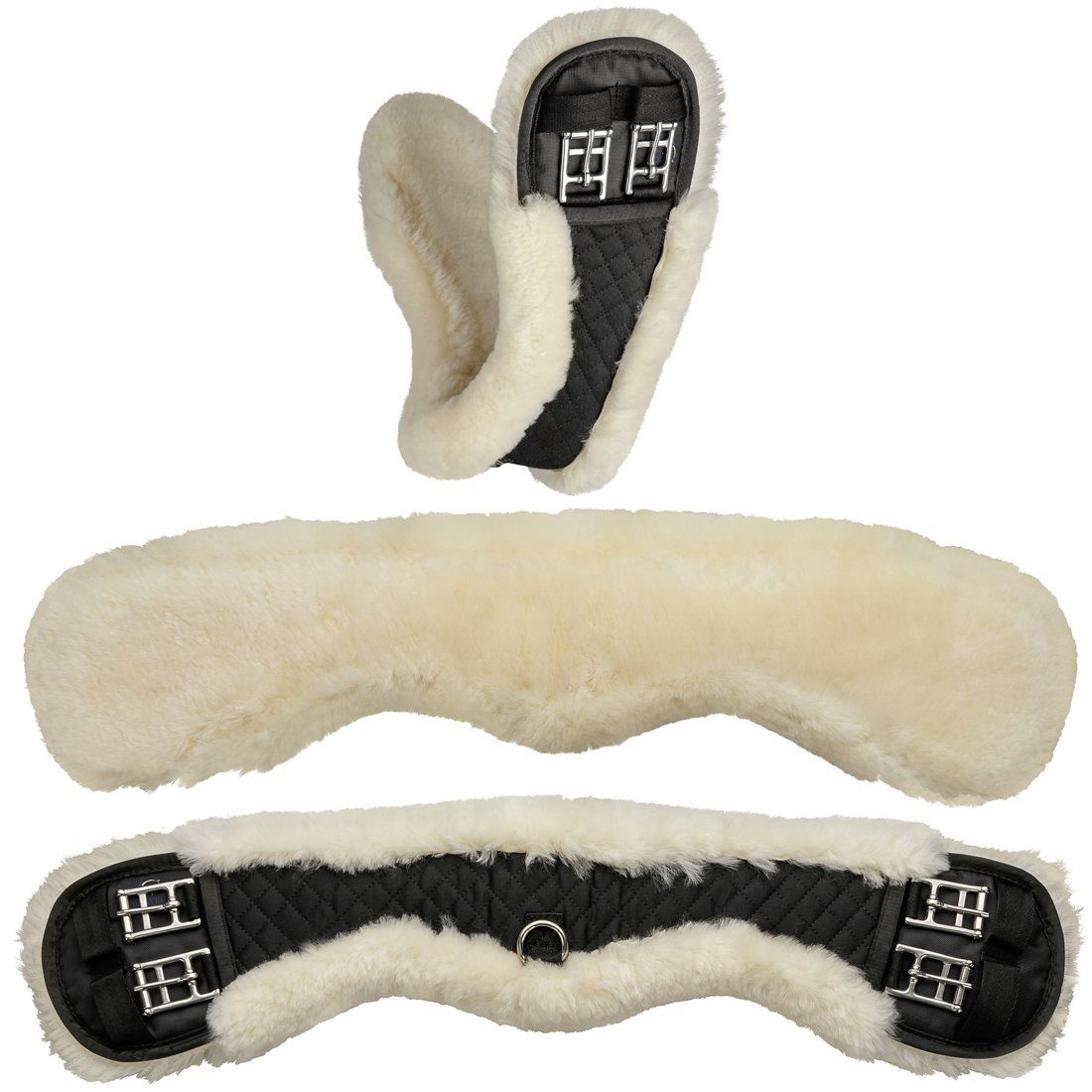 Equinate Sattelgurte Mondgurt anatomisch Lammfell, besonders anschmiegsam